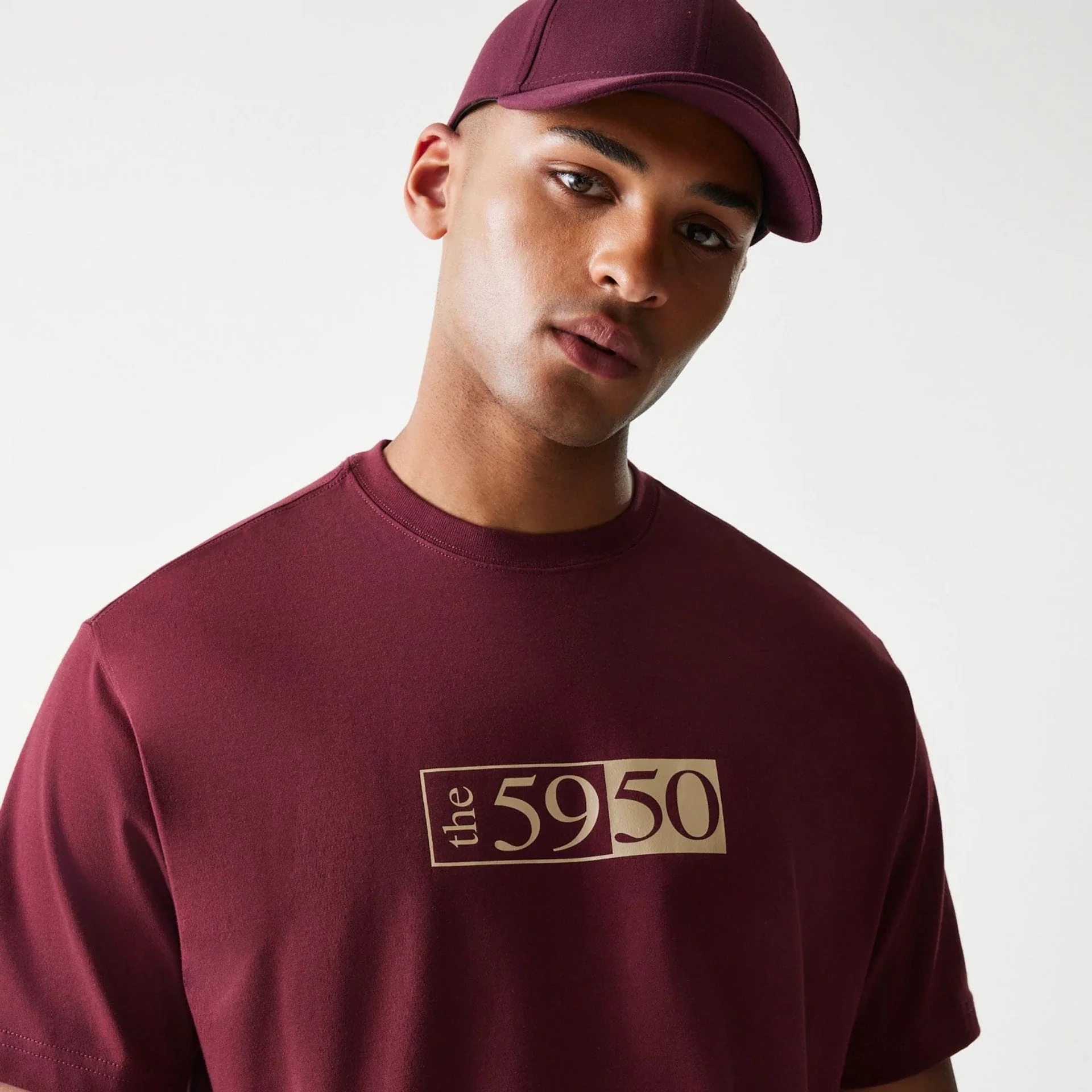 A-Frame 59FIFTY Fitted Cap Description Graphic Dark Red T-Shirt - Image 4