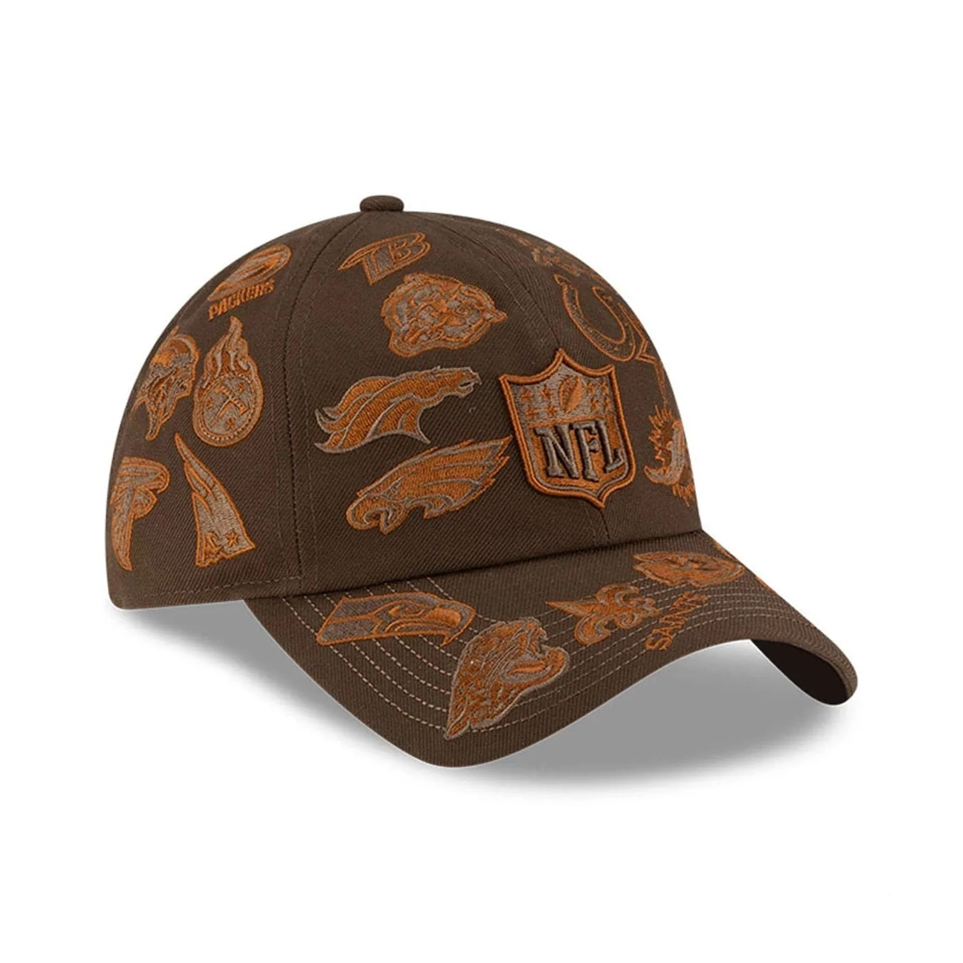 All Over Logos NFL X Bad Bunny Brown Casual Classic Adjustable Cap - Image 3
