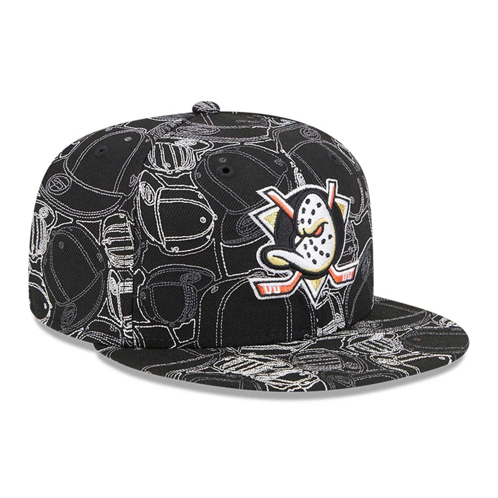 Anaheim Ducks NHL Cap Scramble Black 59FIFTY Fitted Cap - Image 4