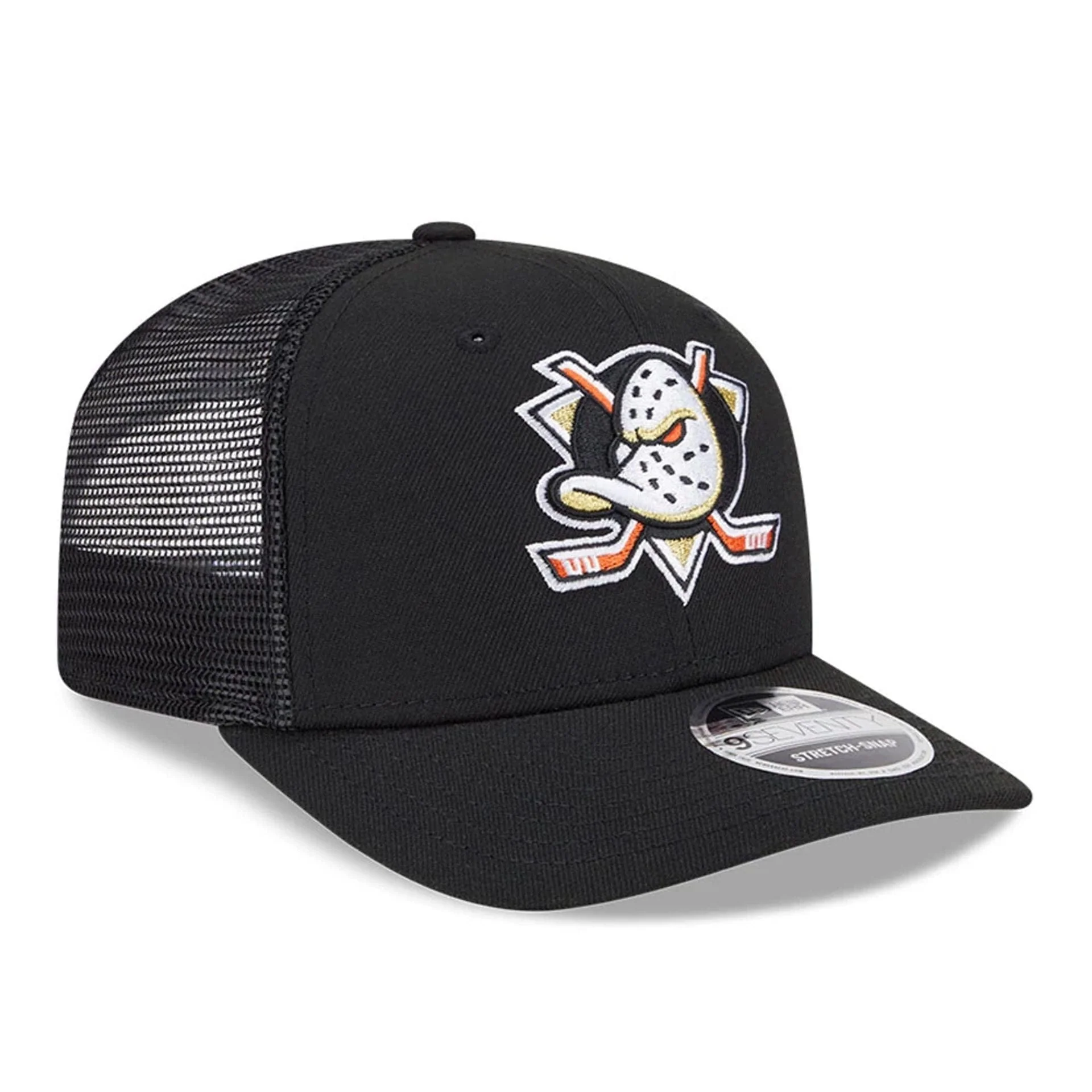 Anaheim Ducks NHL Evergreen Black 9SEVENTY Stretch Snap Adjustable Cap - Image 4