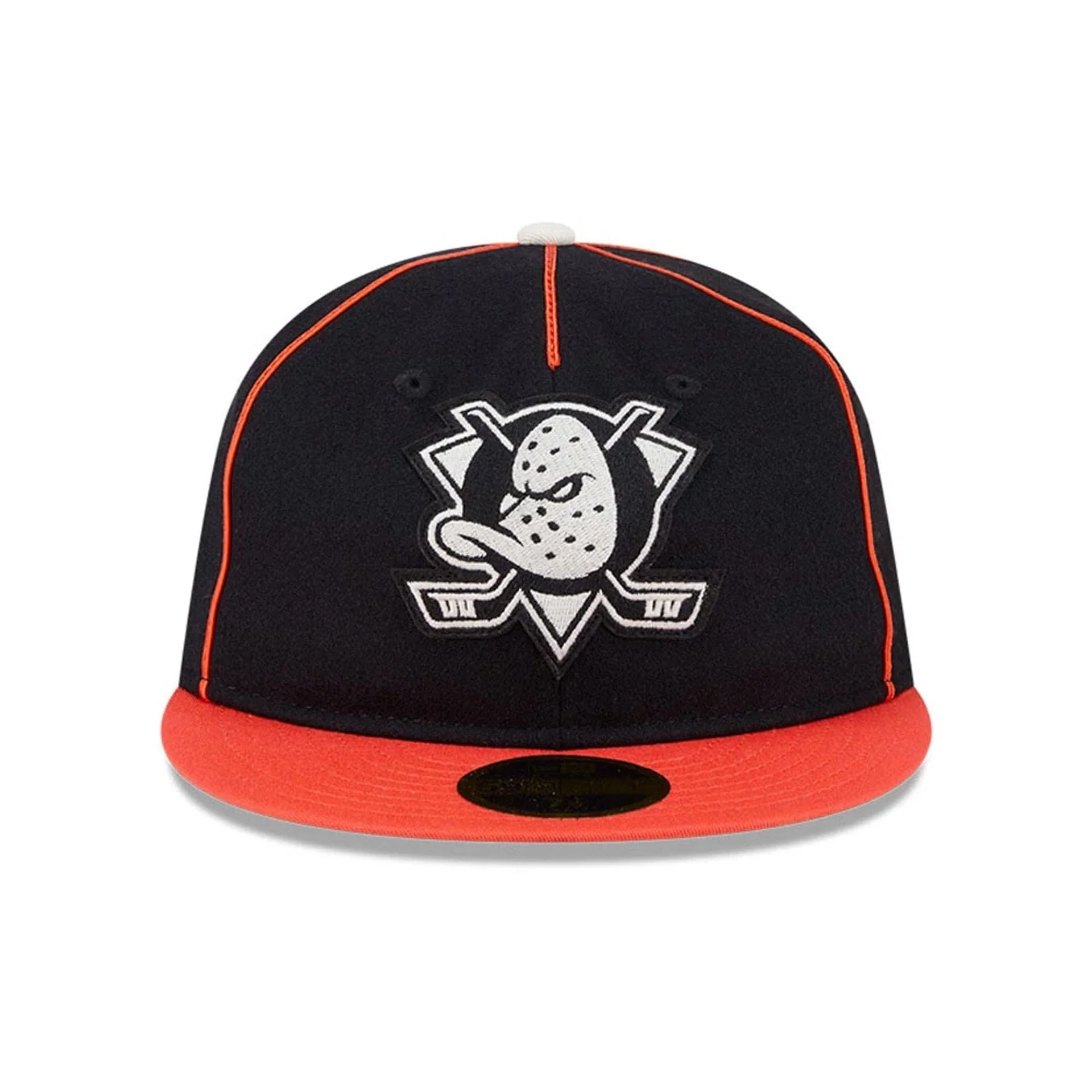 Anaheim Ducks NHL Felt Logo Orange Retro Crown 59FIFTY Fitted Cap - Image 3