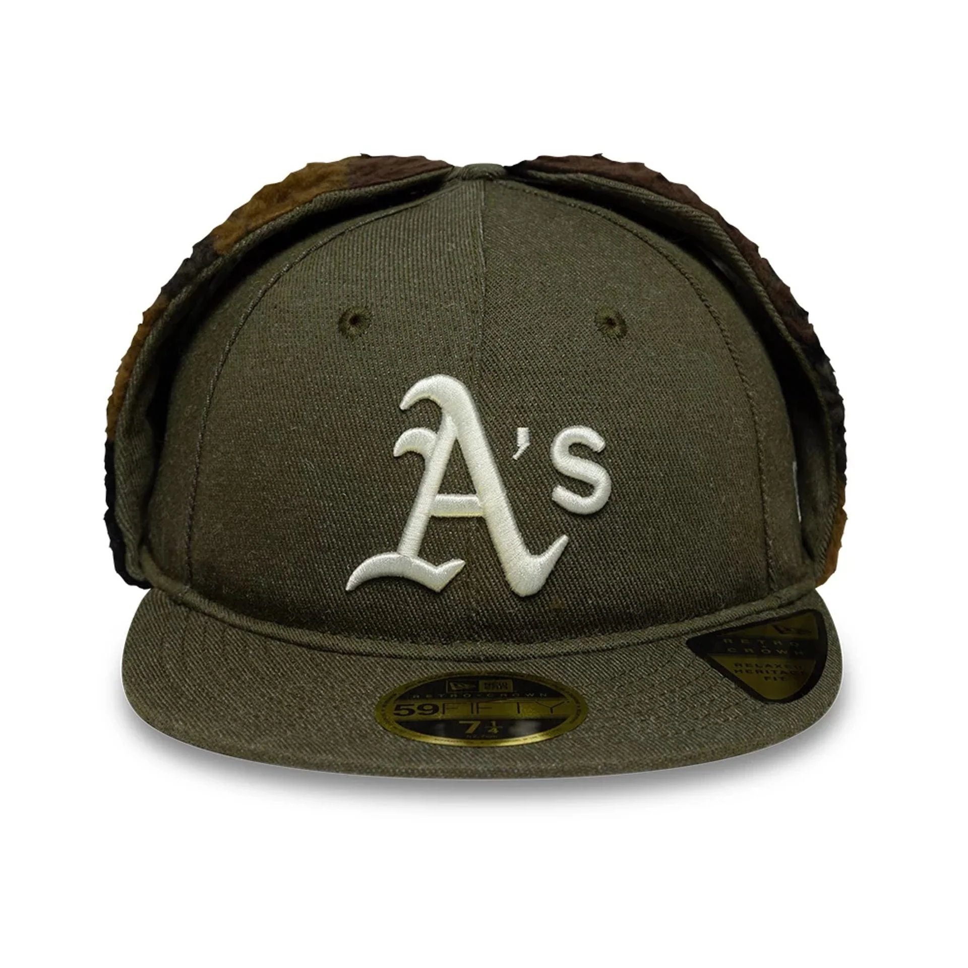 Athletics MLB Camo Open Green Retro Crown 59FIFTY Fitted Cap - Image 4