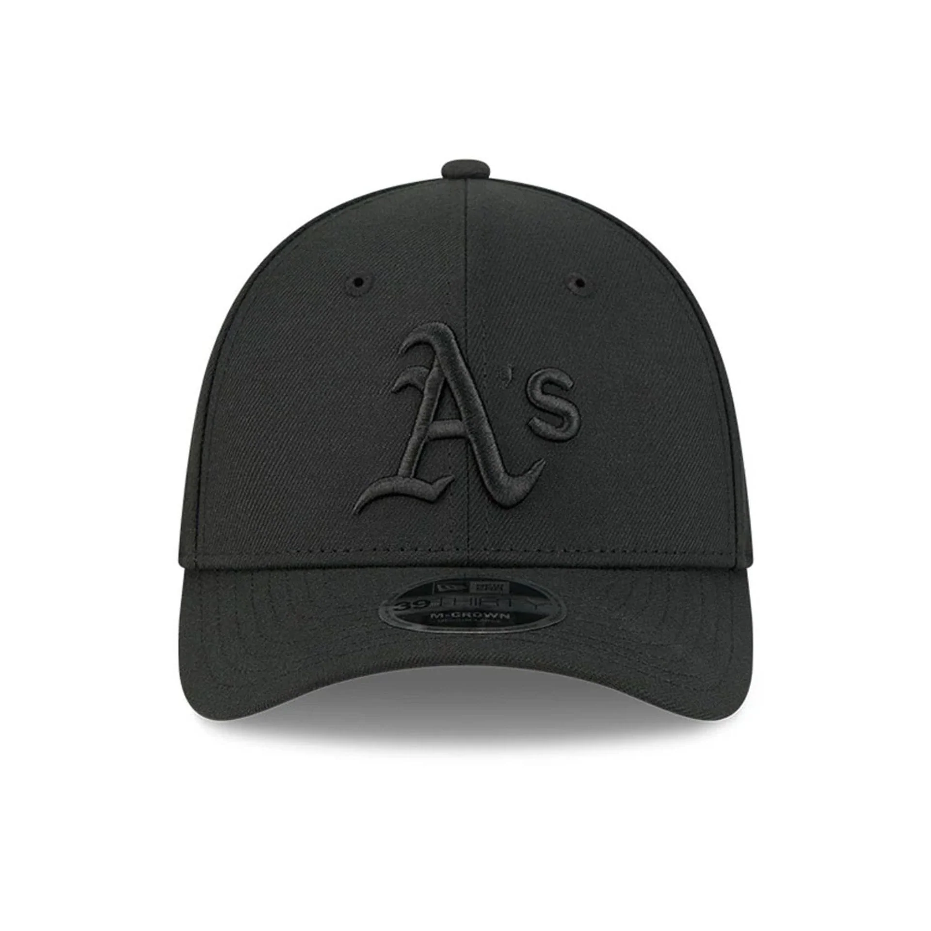Athletics MLB Outline Black 39THIRTY M-Crown Stretch Fit Cap - Image 3