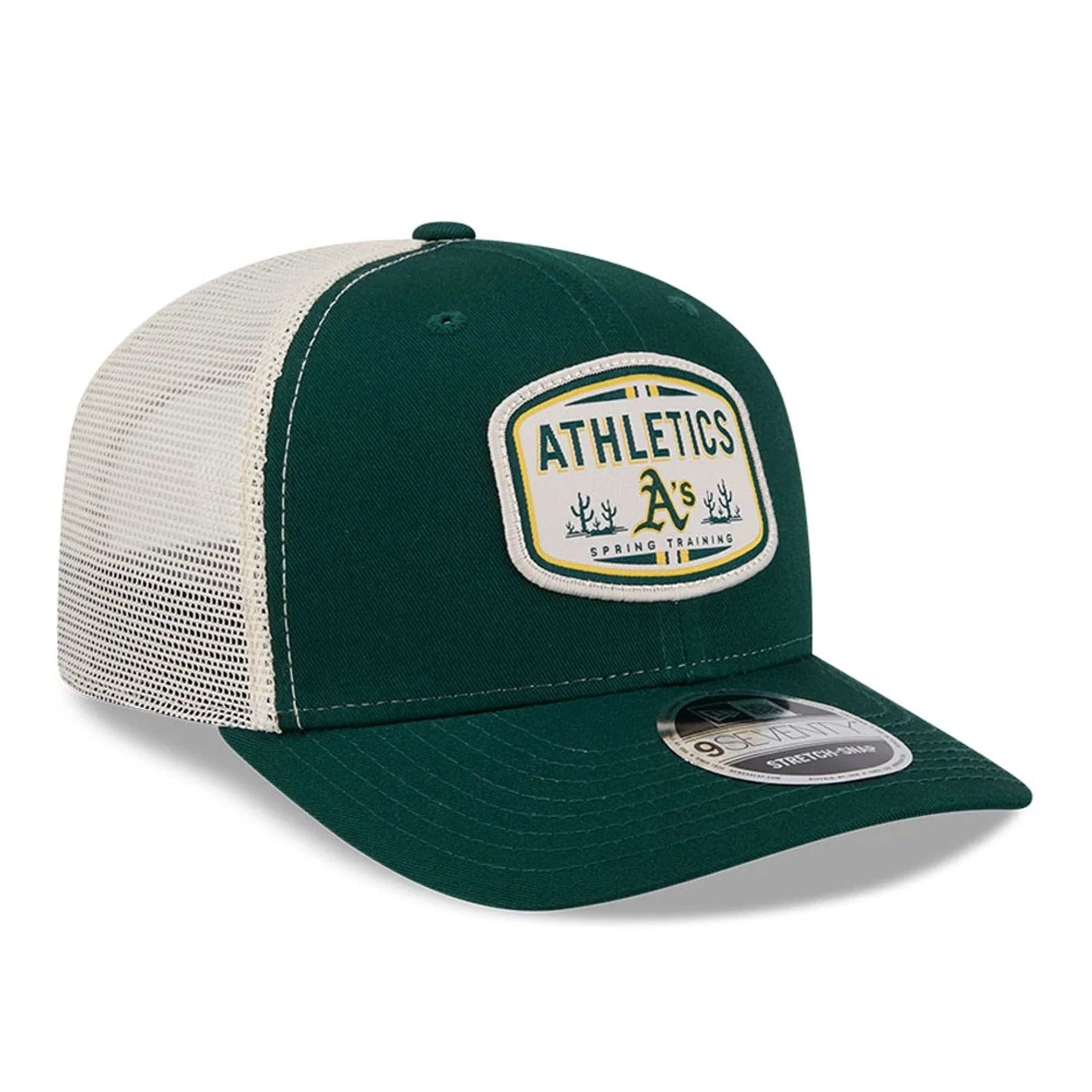 Athletics MLB Patch Dark Green 9SEVENTY Stretch Snap Adjustable Cap - Image 4