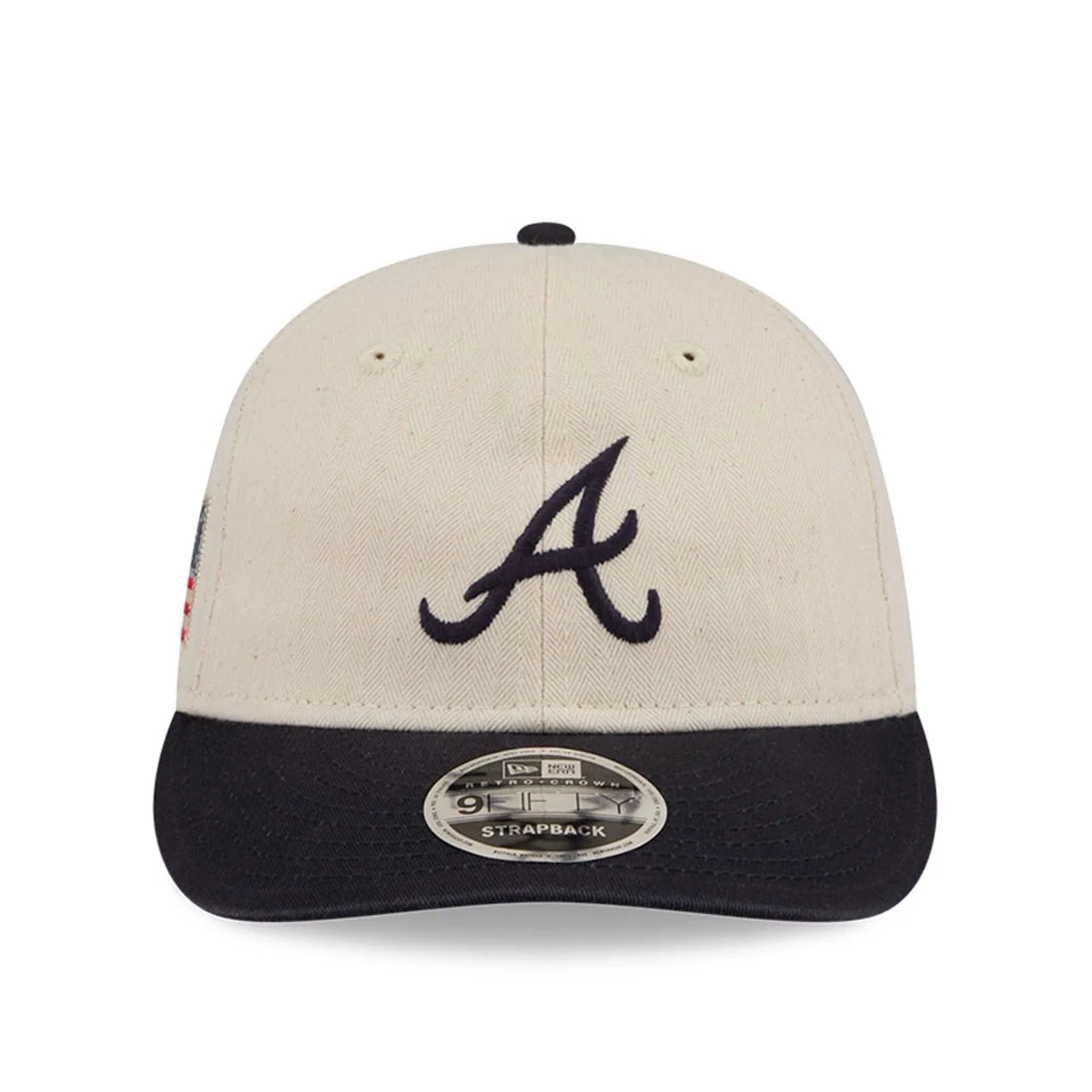 Atlanta Braves MLB Americana Herringbone White Retro Crown 9FIFTY Adjustable Cap - Image 4