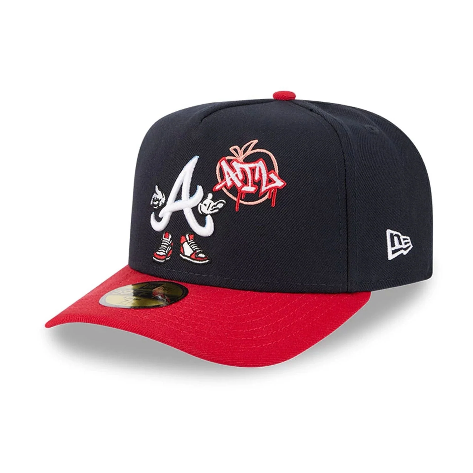 Atlanta Braves MLB Cartoon Navy 59FIFTY A-Frame Fitted Cap - Image 4