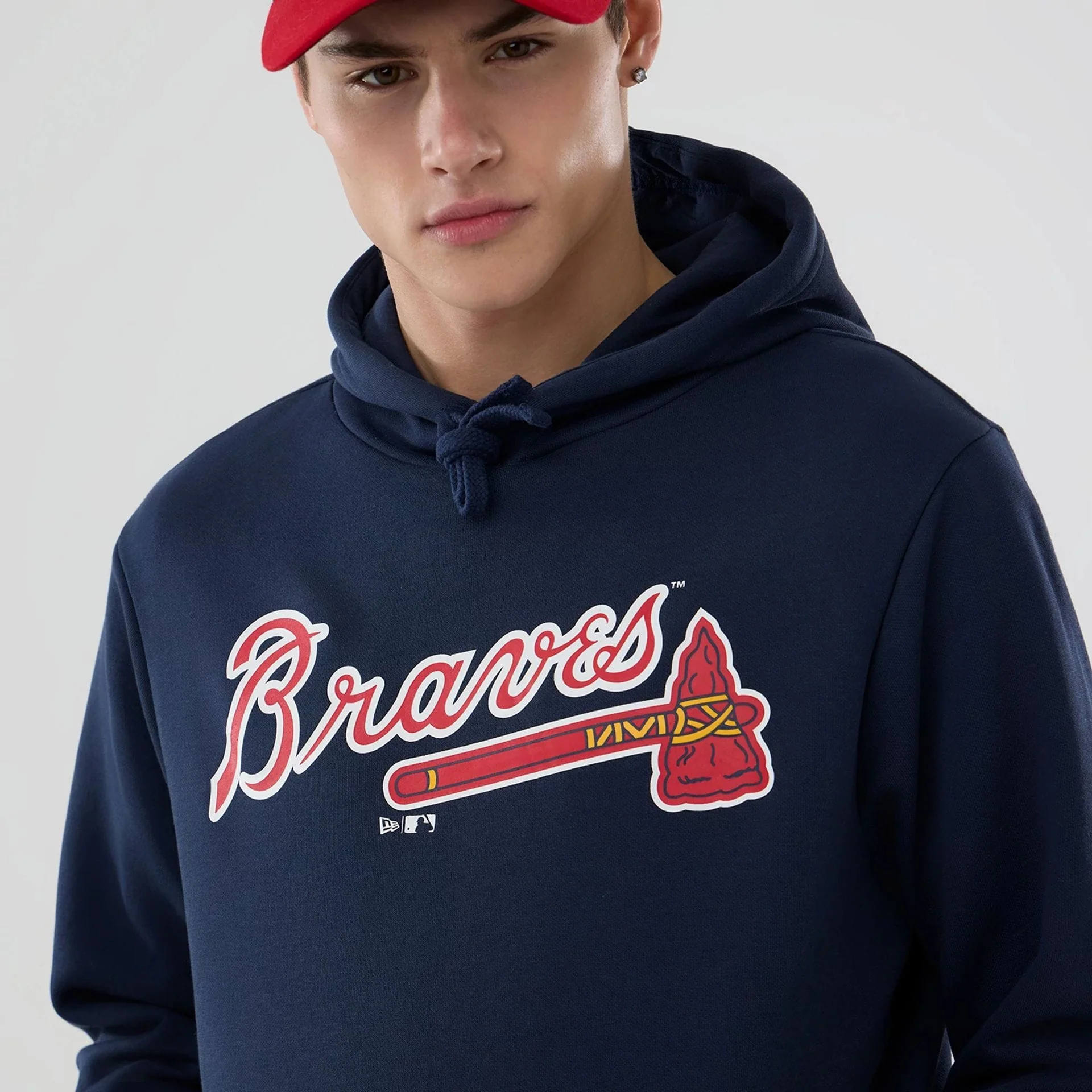 Atlanta Braves MLB Dark Blue Pullover Hoodie - Image 3