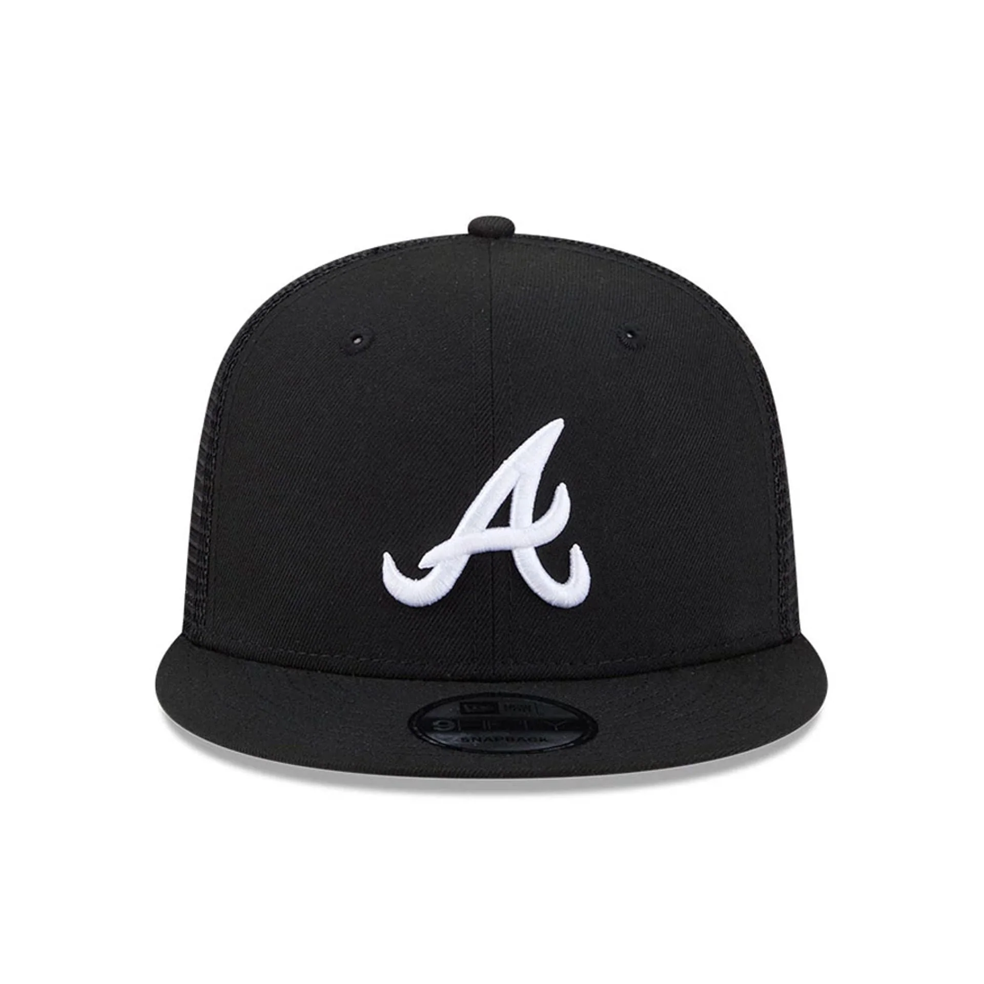 Atlanta Braves MLB Evergreen Black 9FIFTY Trucker Adjustable Cap - Image 3