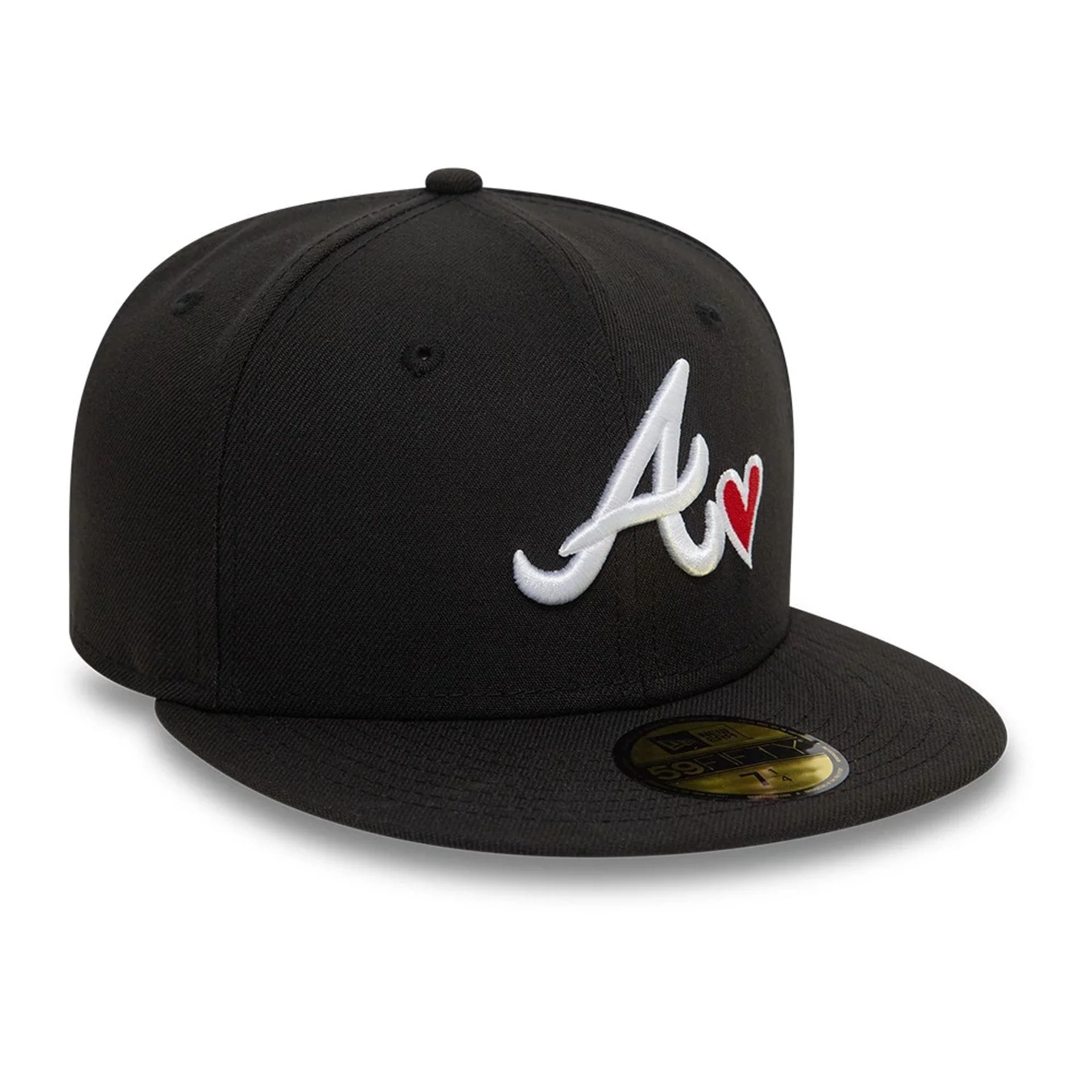 Atlanta Braves MLB Heart Icon Black 59FIFTY Fitted Cap - Image 4