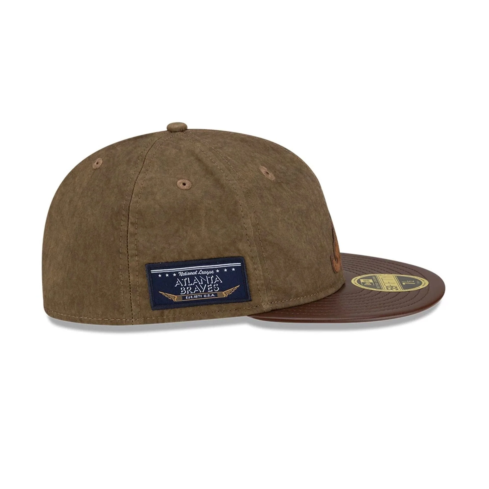 Atlanta Braves MLB Open Brown Retro Crown 59FIFTY Fitted Cap - Image 5