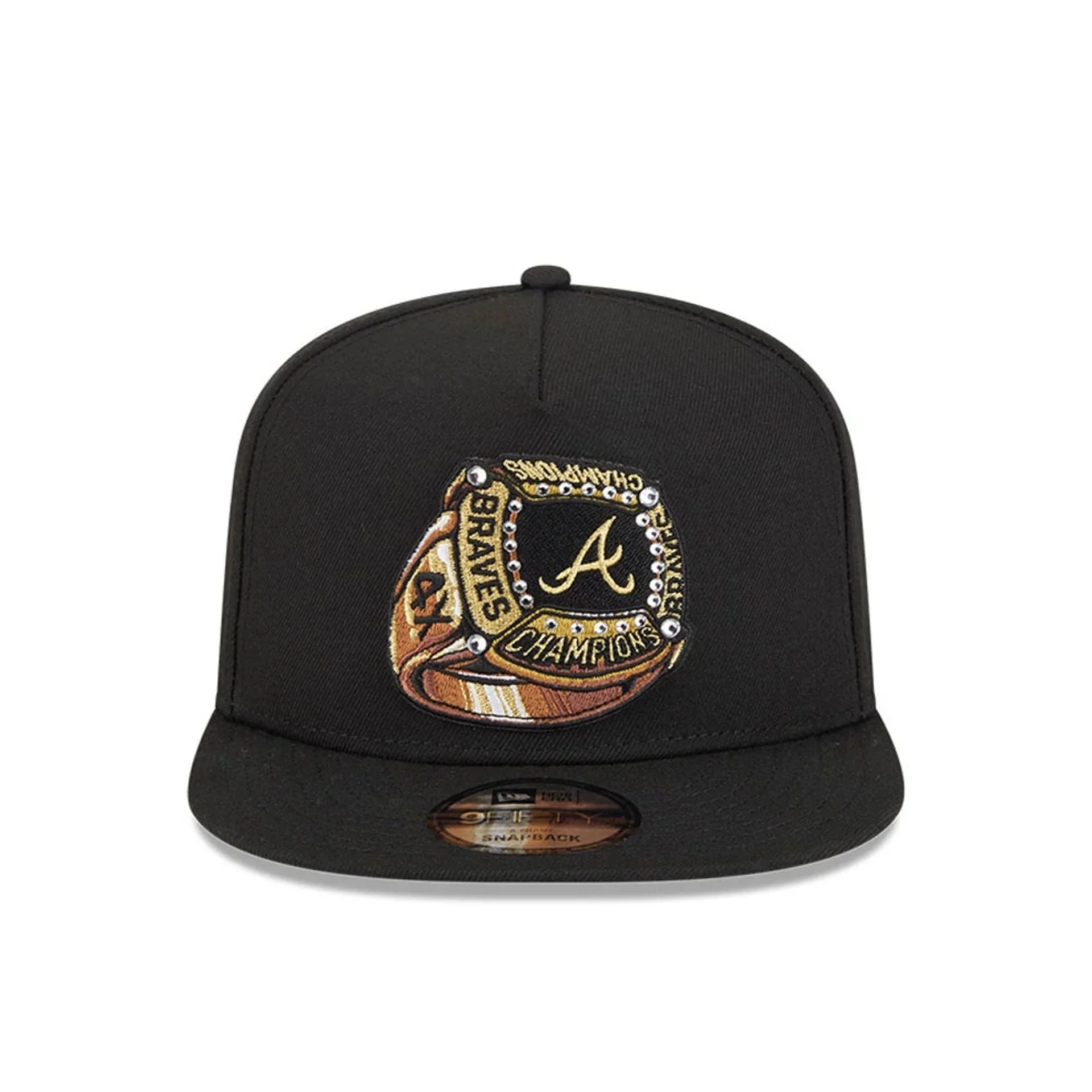 Atlanta Braves MLB Ring Black 9FIFTY A-Frame Snapback Adjustable Cap - Image 3