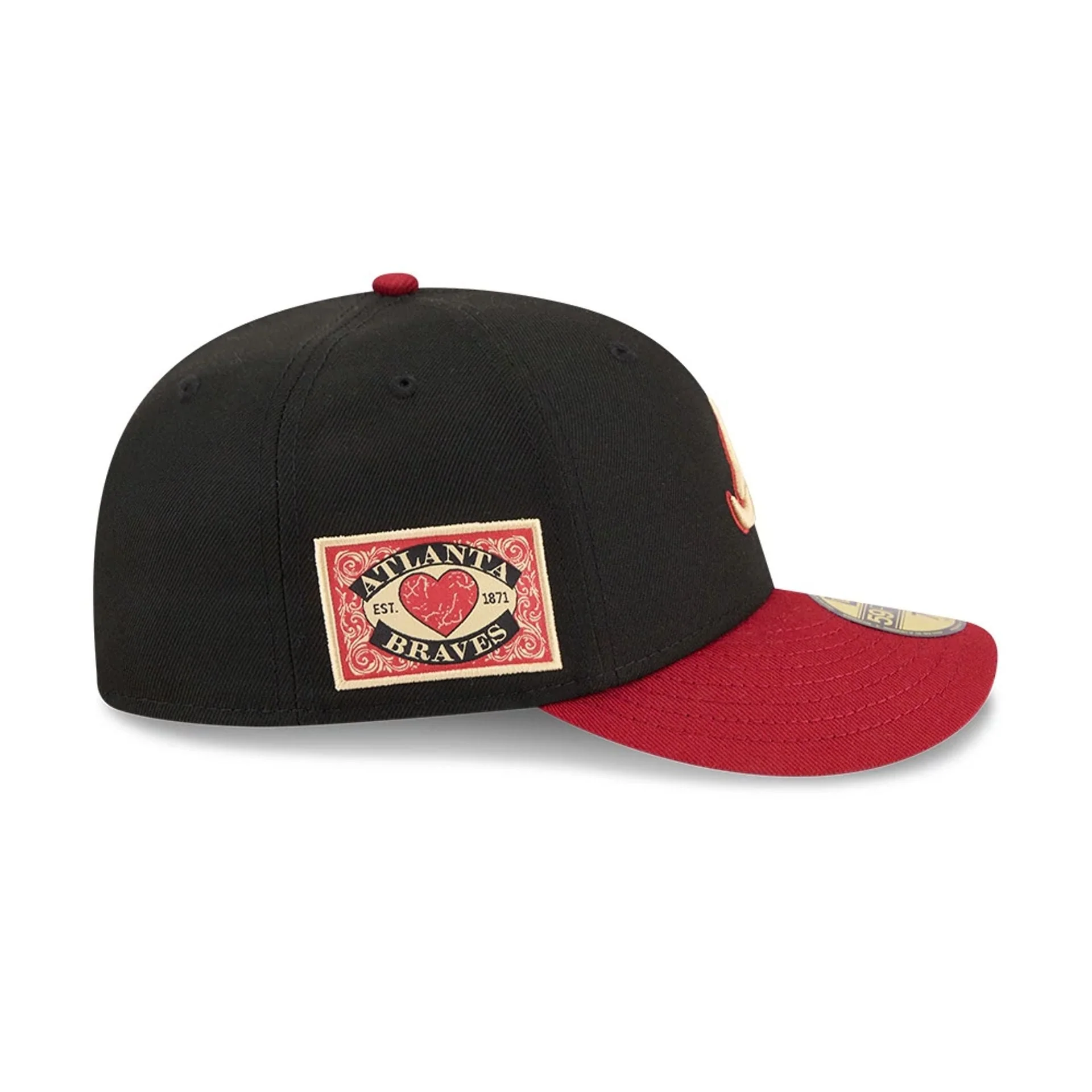 Atlanta Braves MLB Team Cards Black 59FIFTY Fitted Cap - Image 5