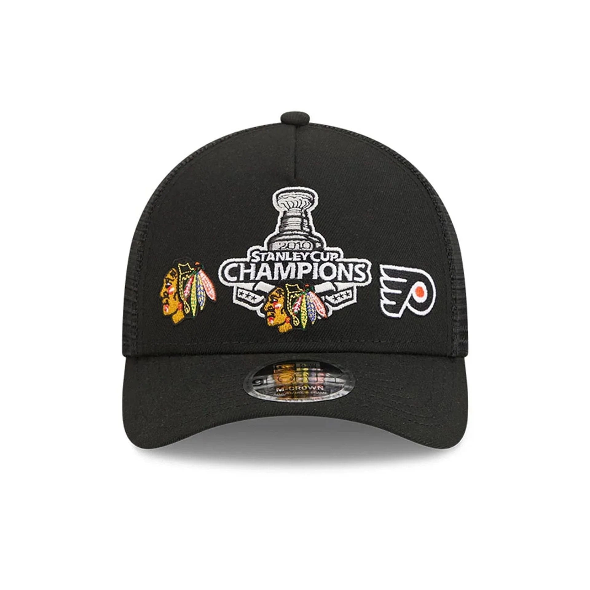 Blackhawks NHL Stanley Cup Black 9FORTY M-Crown A-Frame Trucker Adjustable Cap - Image 3