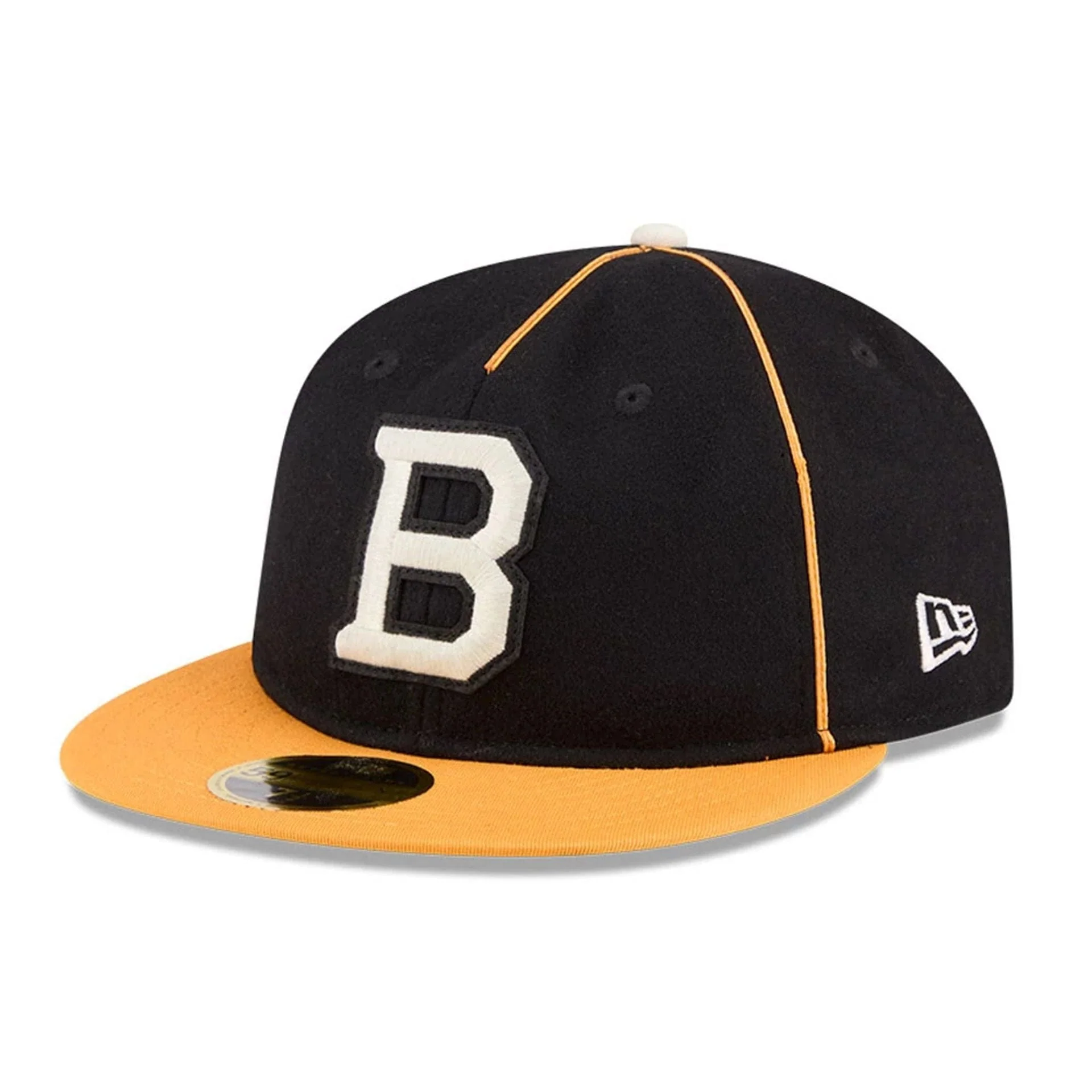 Boston Bruins NHL Felt Logo Black Retro Crown 59FIFTY Fitted Cap - Image 4