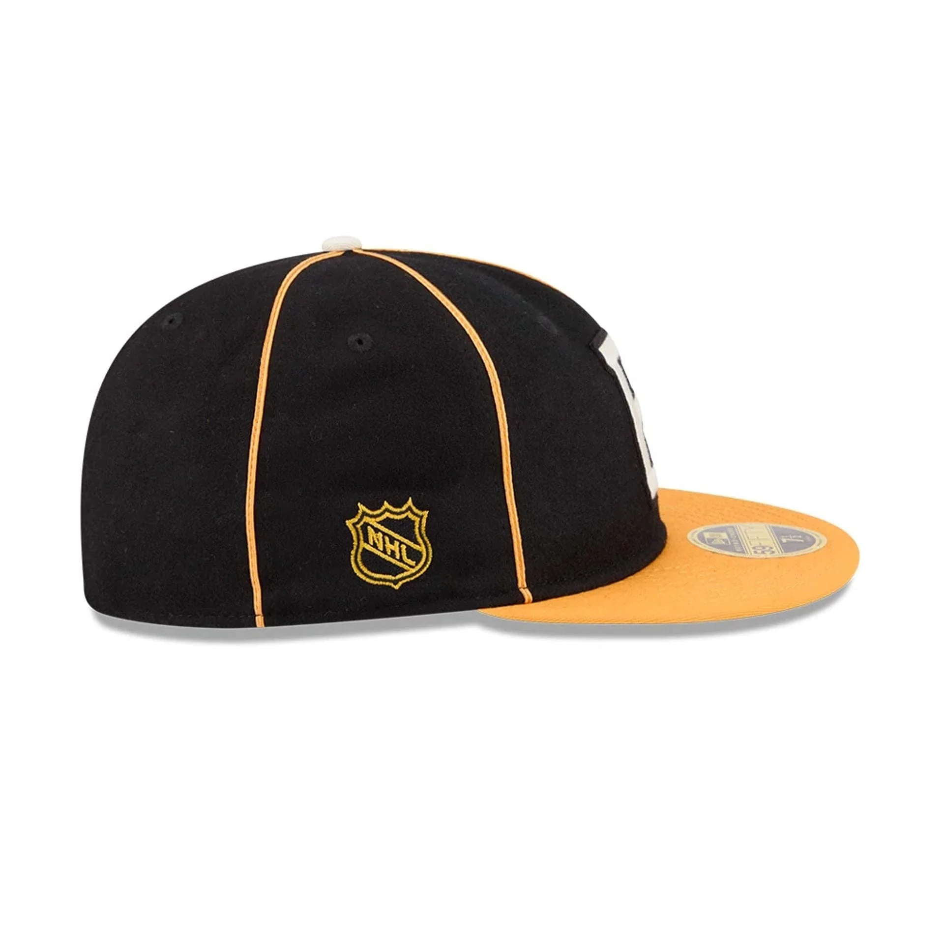 Boston Bruins NHL Felt Logo Black Retro Crown 59FIFTY Fitted Cap - Image 5