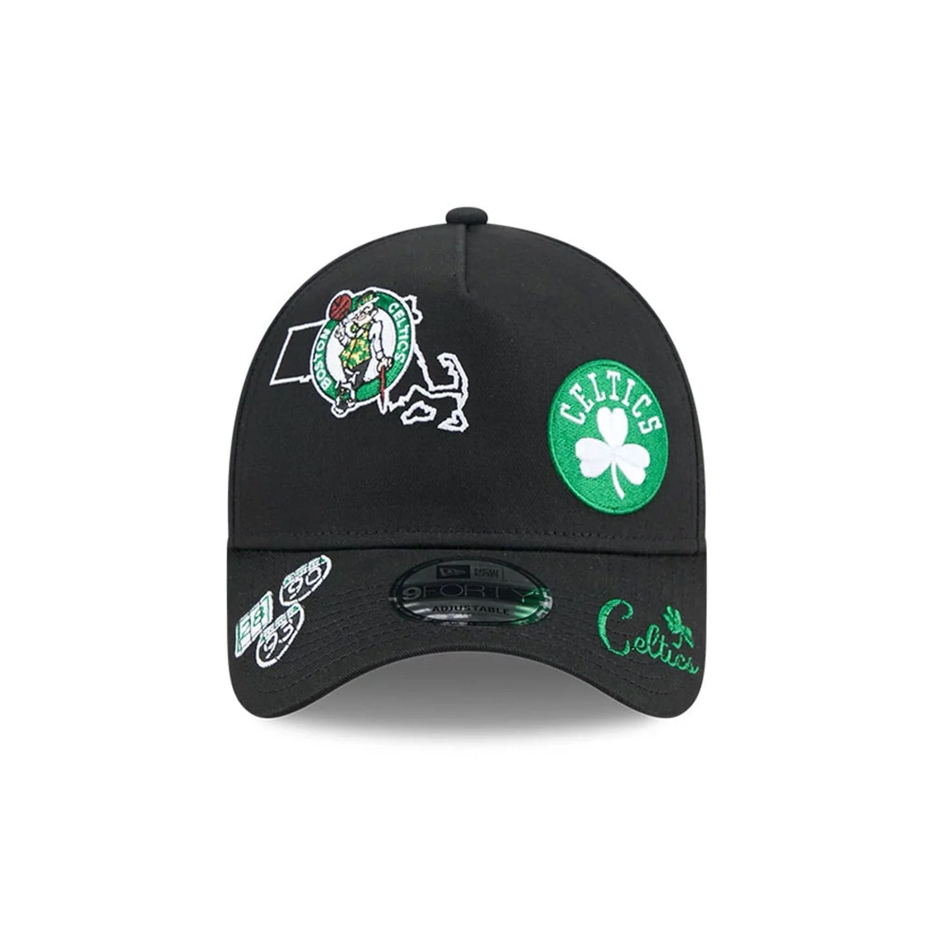 Boston Celtics NBA All Over Black 9FORTY A-Frame Adjustable Cap - Image 2