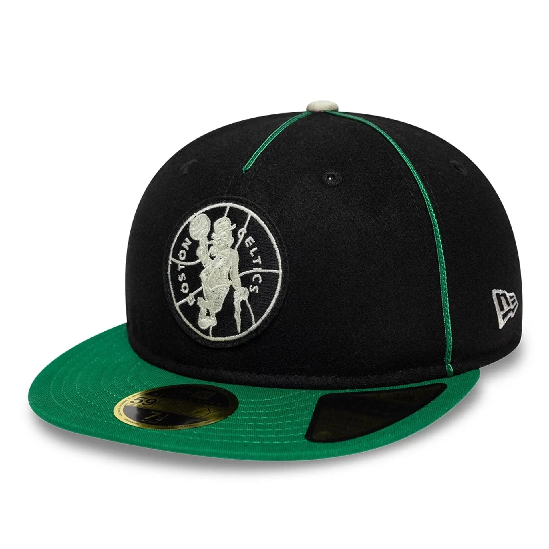 Boston Celtics NBA Felt Logo Green Retro Crown 59FIFTY Fitted Cap - Image 3