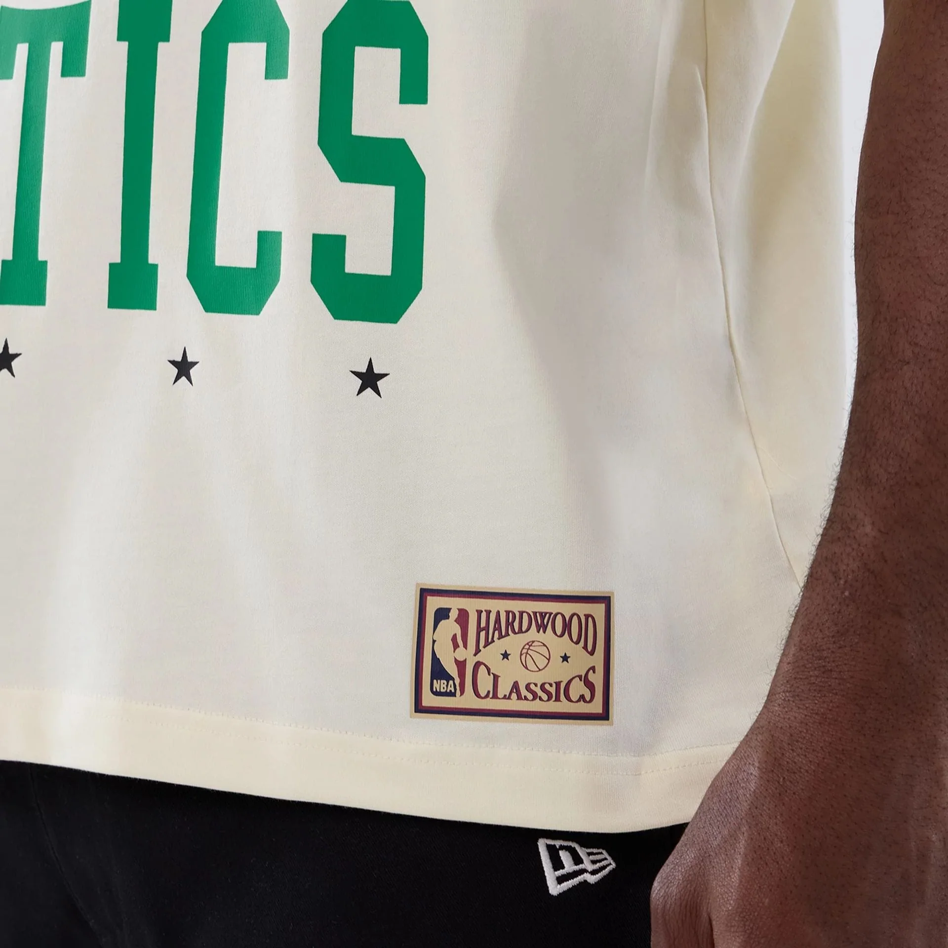Boston Celtics NBA Hardwood Classic Cream T-Shirt - Image 5