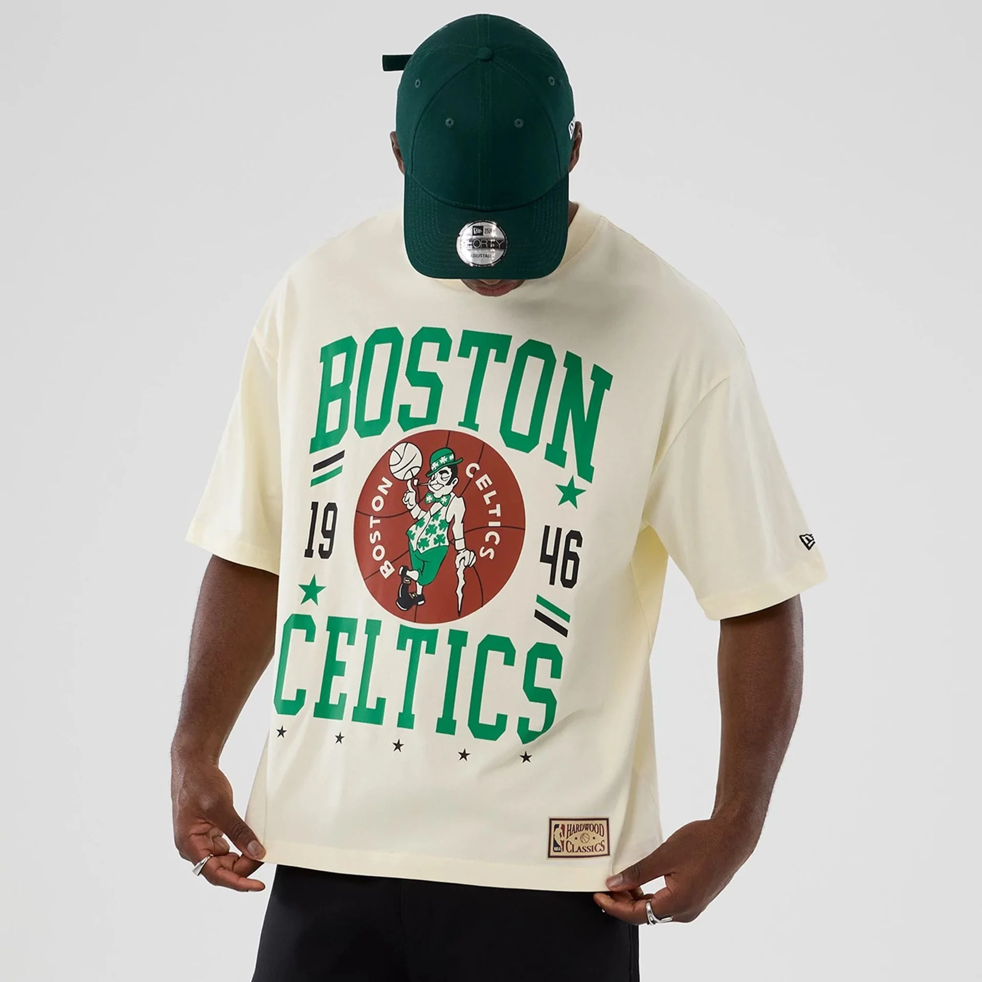 Boston Celtics NBA Hardwood Classic Cream T-Shirt - Image 7