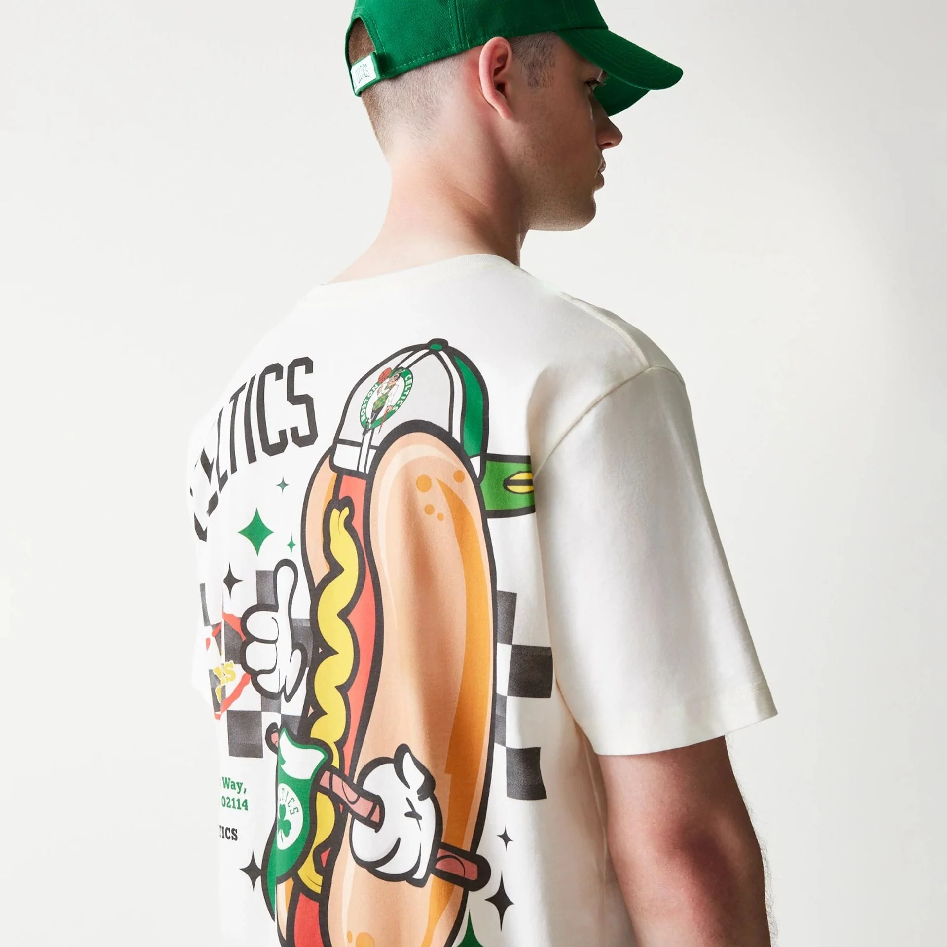 Boston Celtics NBA Hotdog Cream T-Shirt - Image 6
