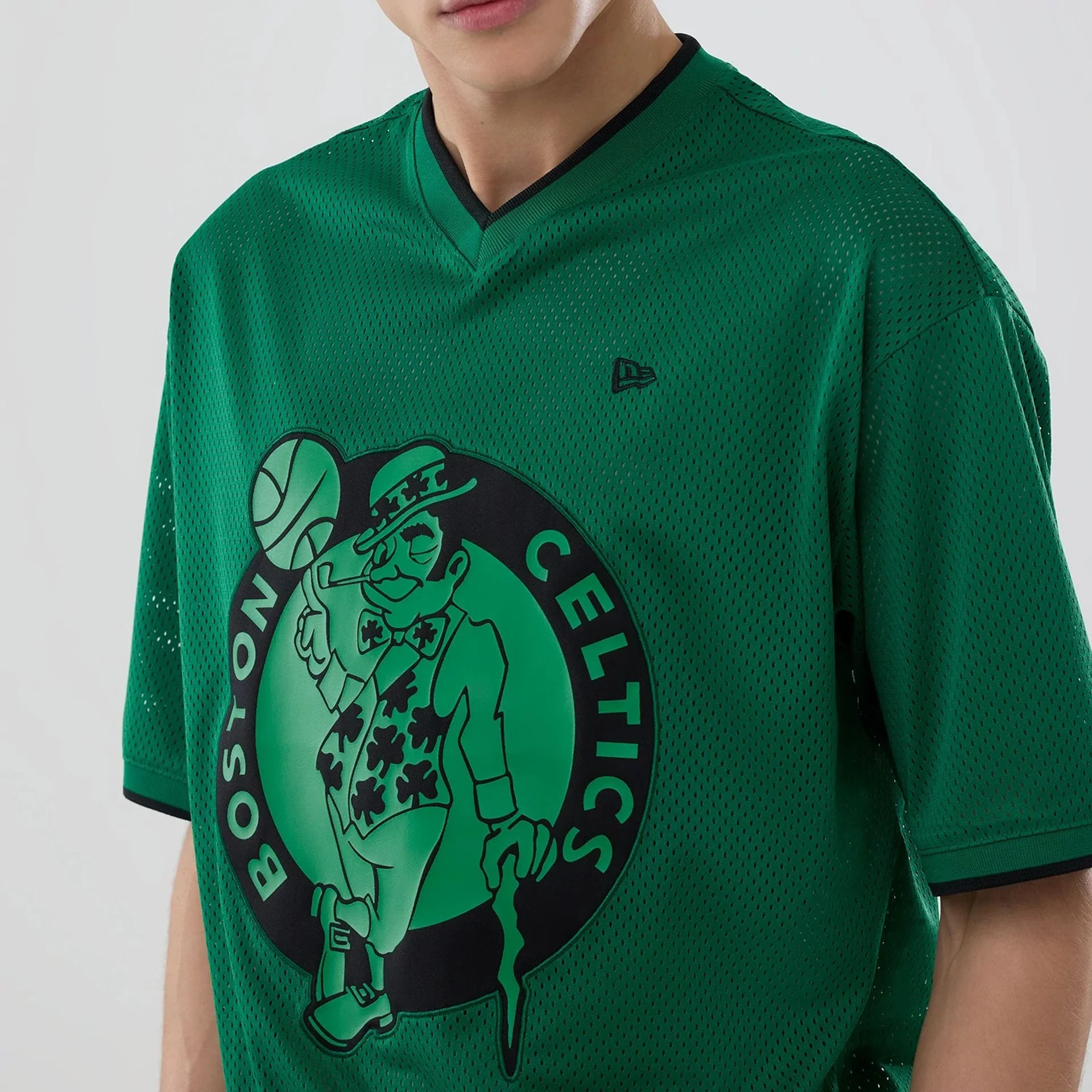 Boston Celtics NBA Mesh Green Oversized T-Shirt - Image 3