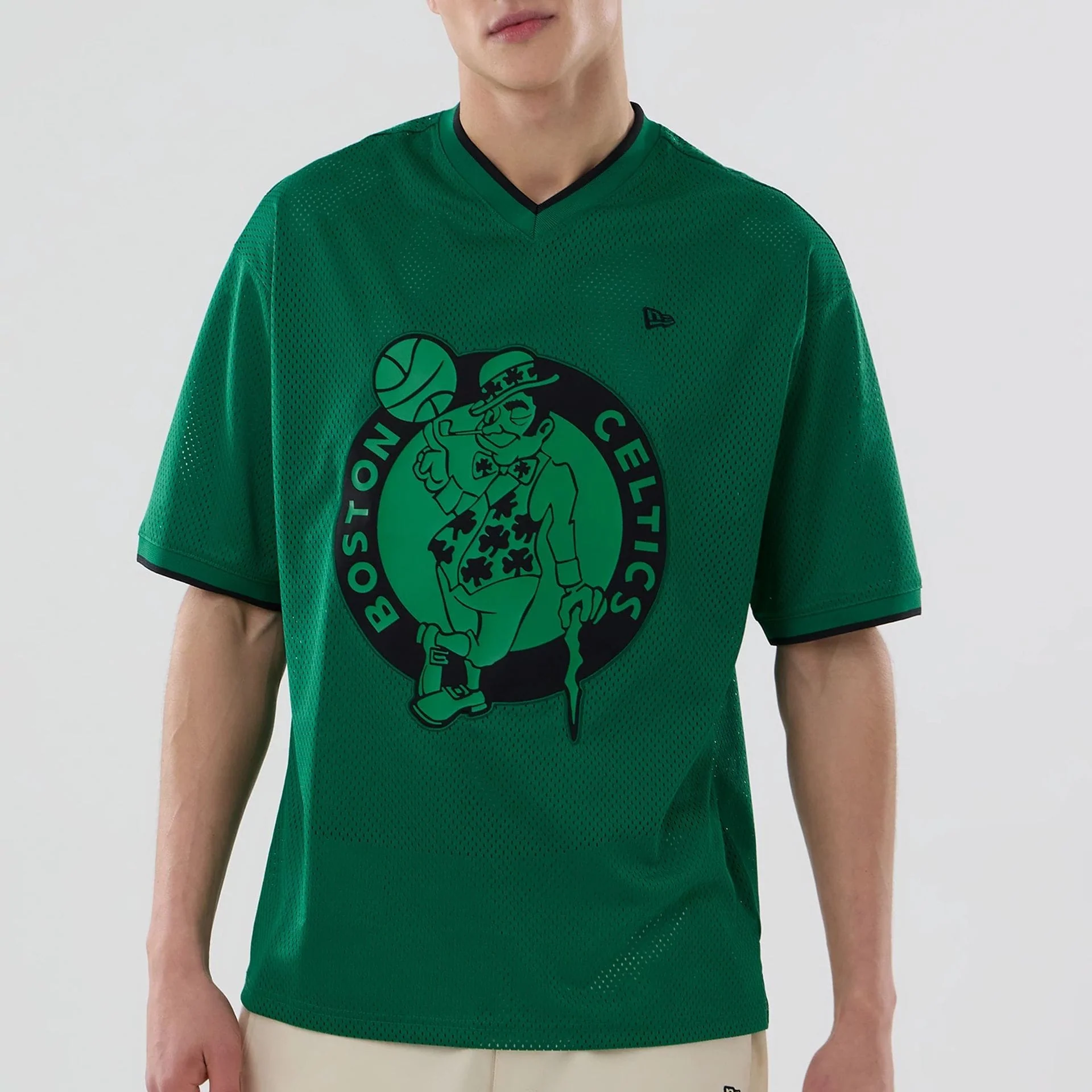 Boston Celtics NBA Mesh Green Oversized T-Shirt - Image 4