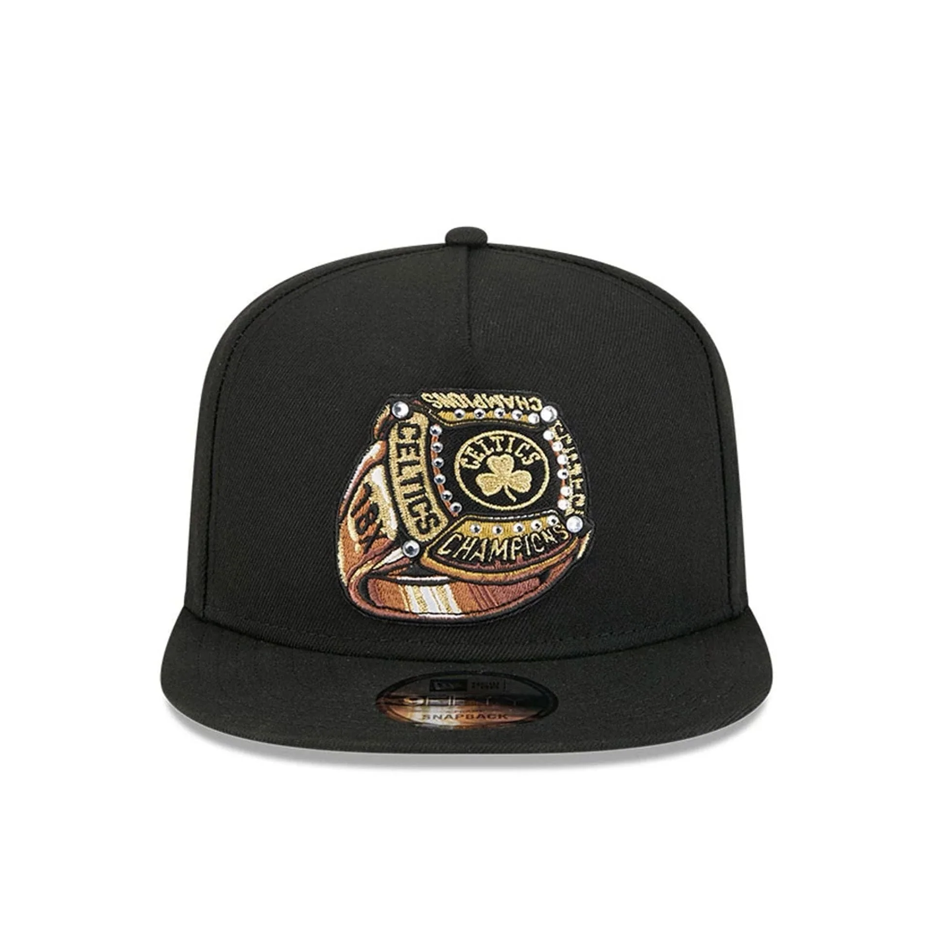Boston Celtics NBA Ring Black 9FIFTY A-Frame Snapback Adjustable Cap - Image 3