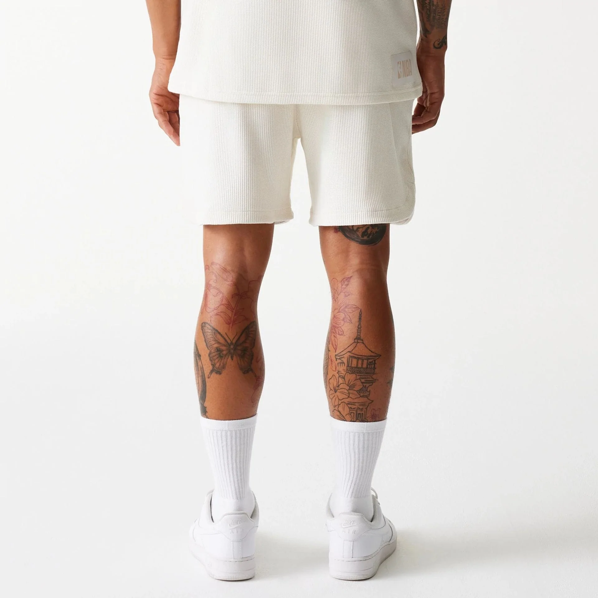 Boston Celtics NBA Waffle Open White Shorts - Image 2