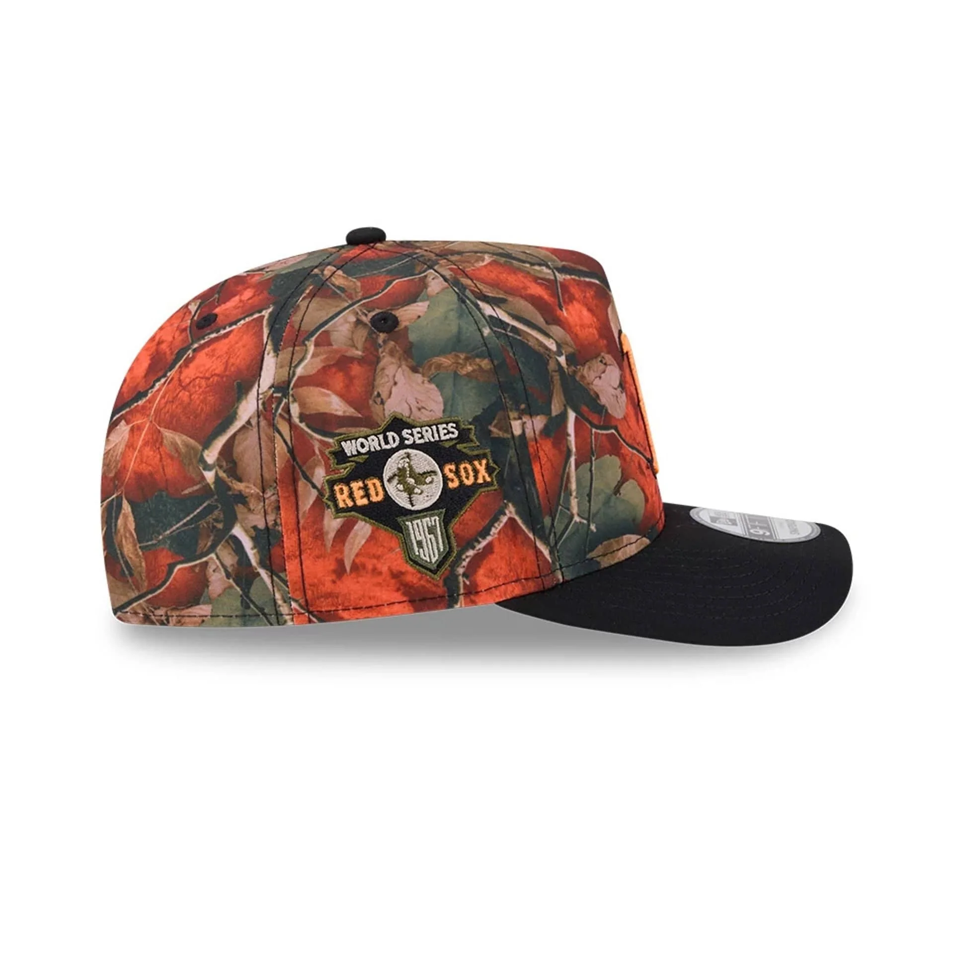 Boston Red Sox MLB Leaves Bright Orange 9FIFTY A-Frame Snapback Cap - Image 5