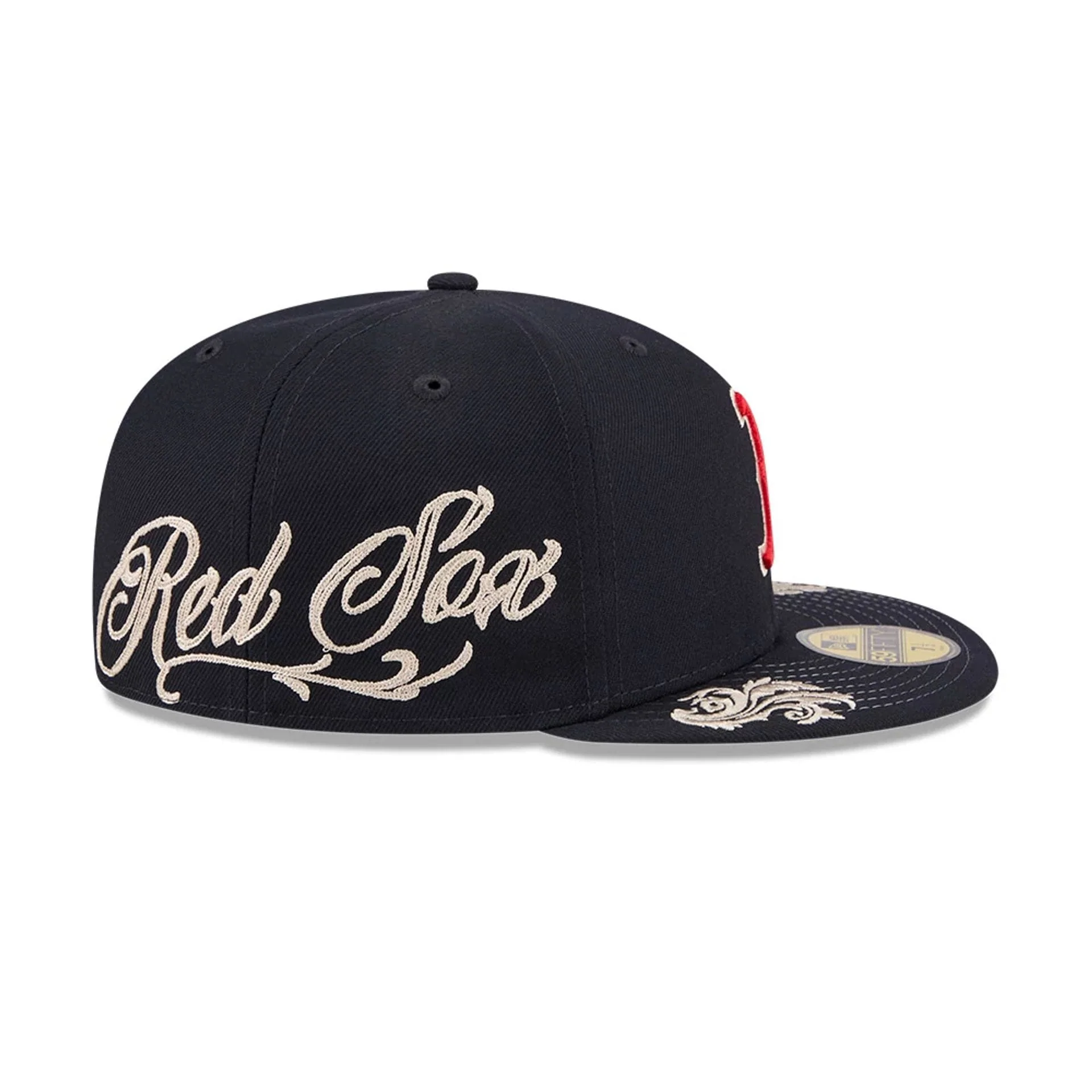 Boston Red Sox MLB Script Navy 59FIFTY Fitted Cap - Image 4