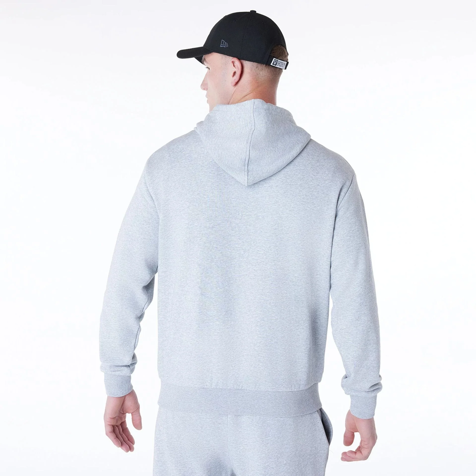 Brooklyn Nets NBA League Essential Grey Oversized Pullover Hoodie - Image 2