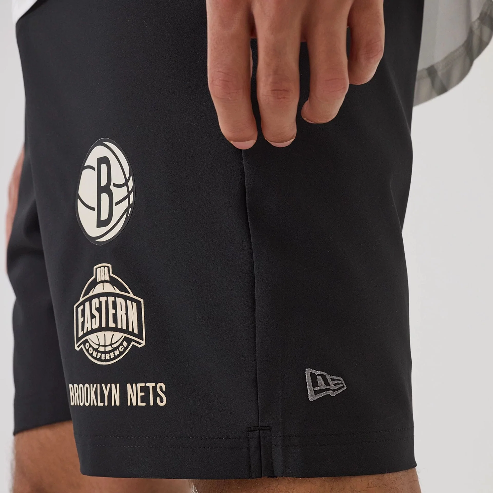 Brooklyn Nets NBA Match Black Oversized Shorts - Image 5