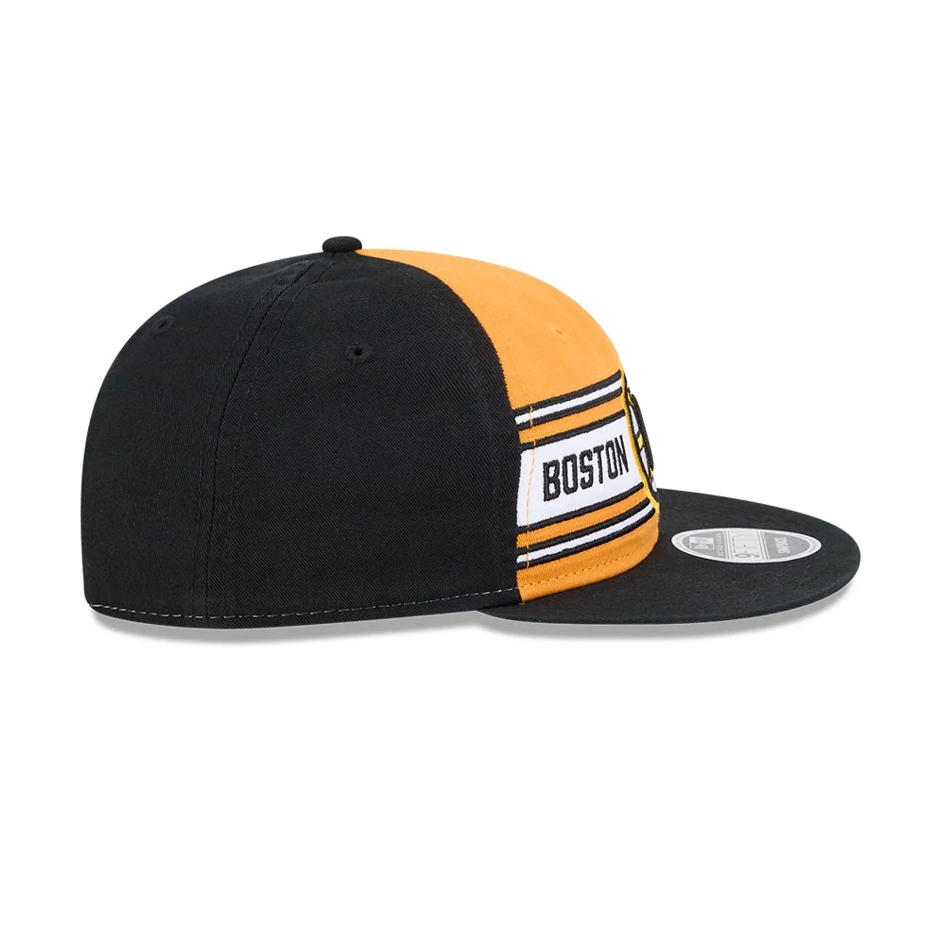 Bruins NHL Team Stripes Black Retro Crown 9FIFTY Adjustable Cap - Image 6