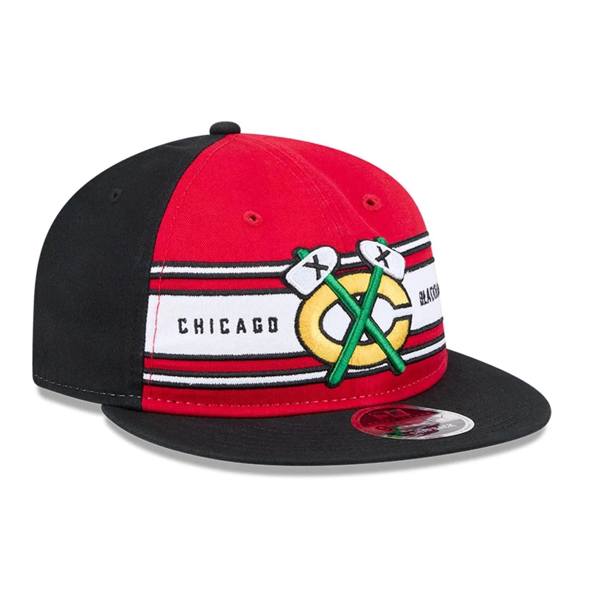 Chicago Blackhawks NHL Team Stripes Red Retro Crown 9FIFTY Adjustable Cap - Image 3
