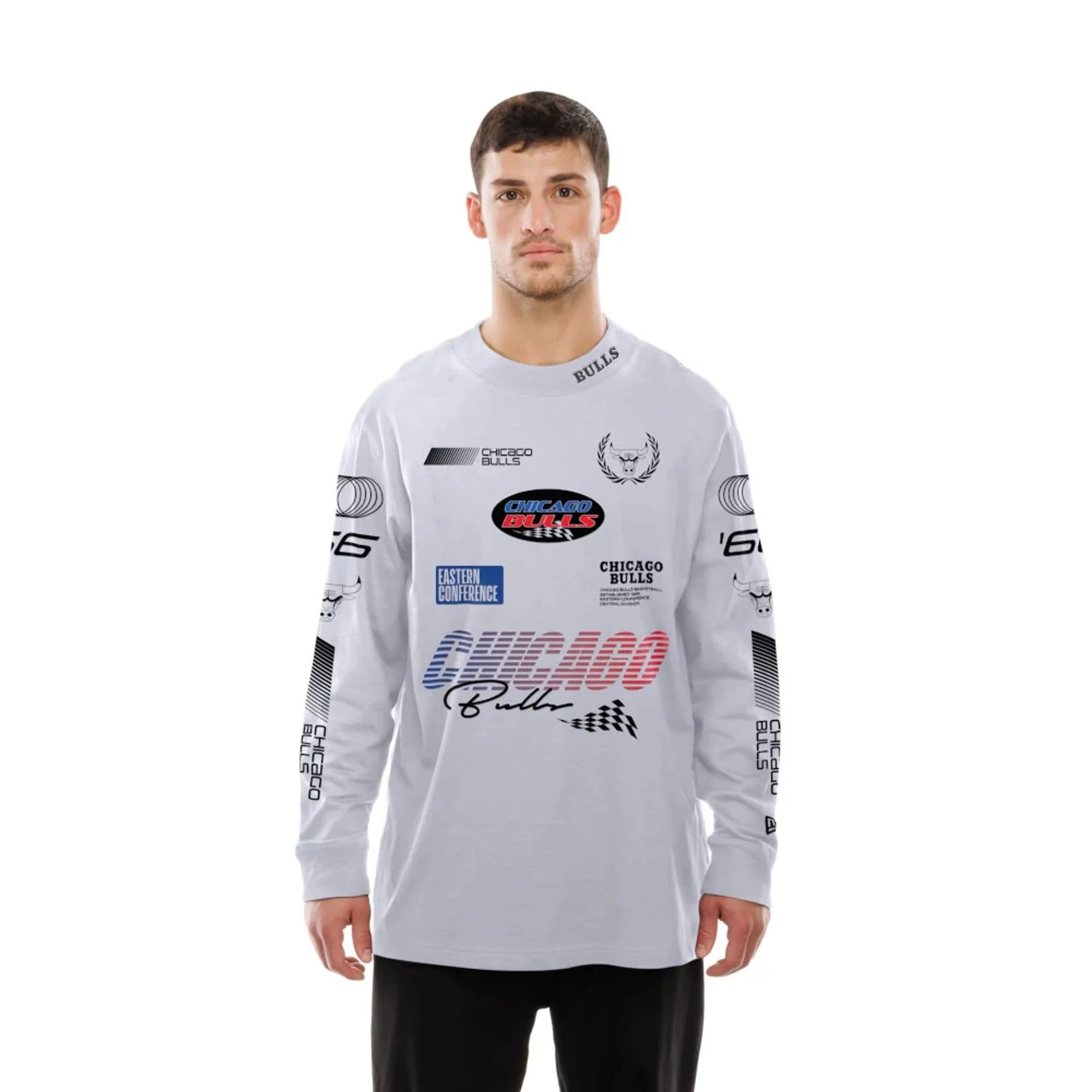 Chicago Bulls Modern Driver White Long Sleeve T-Shirt - Image 6