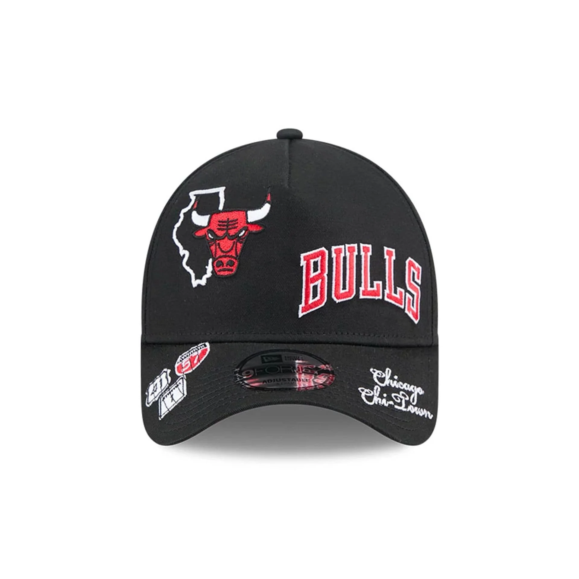 Chicago Bulls NBA All Over Black 9FORTY A-Frame Adjustable Cap - Image 2