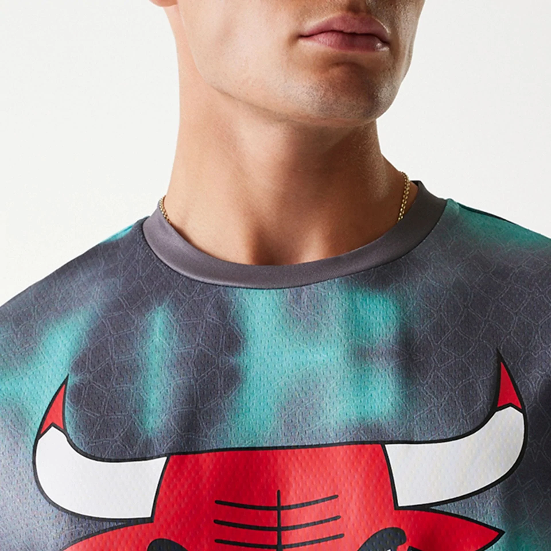 Chicago Bulls NBA All Over Print Green Oversized T-Shirt - Image 4