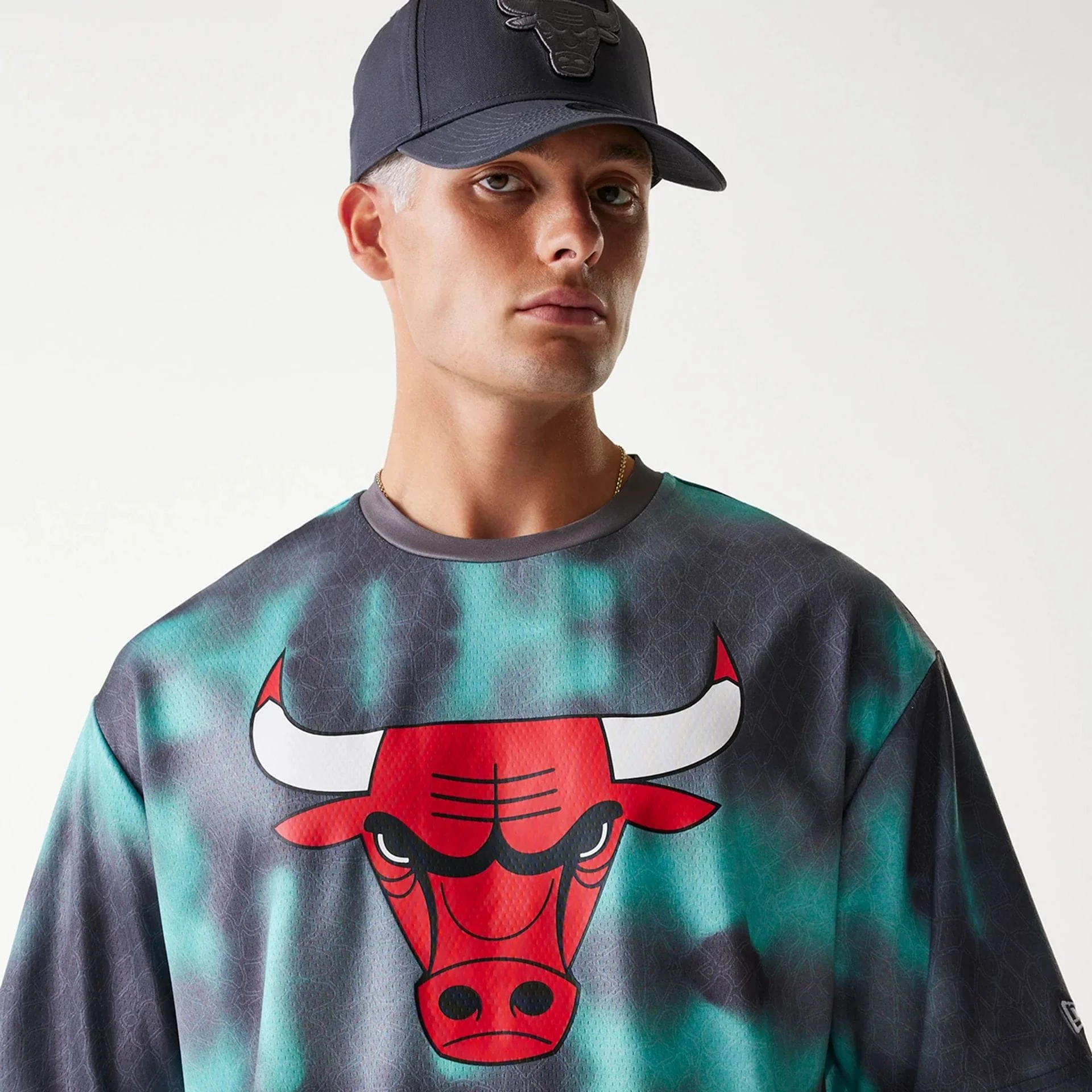 Chicago Bulls NBA All Over Print Green Oversized T-Shirt - Image 6
