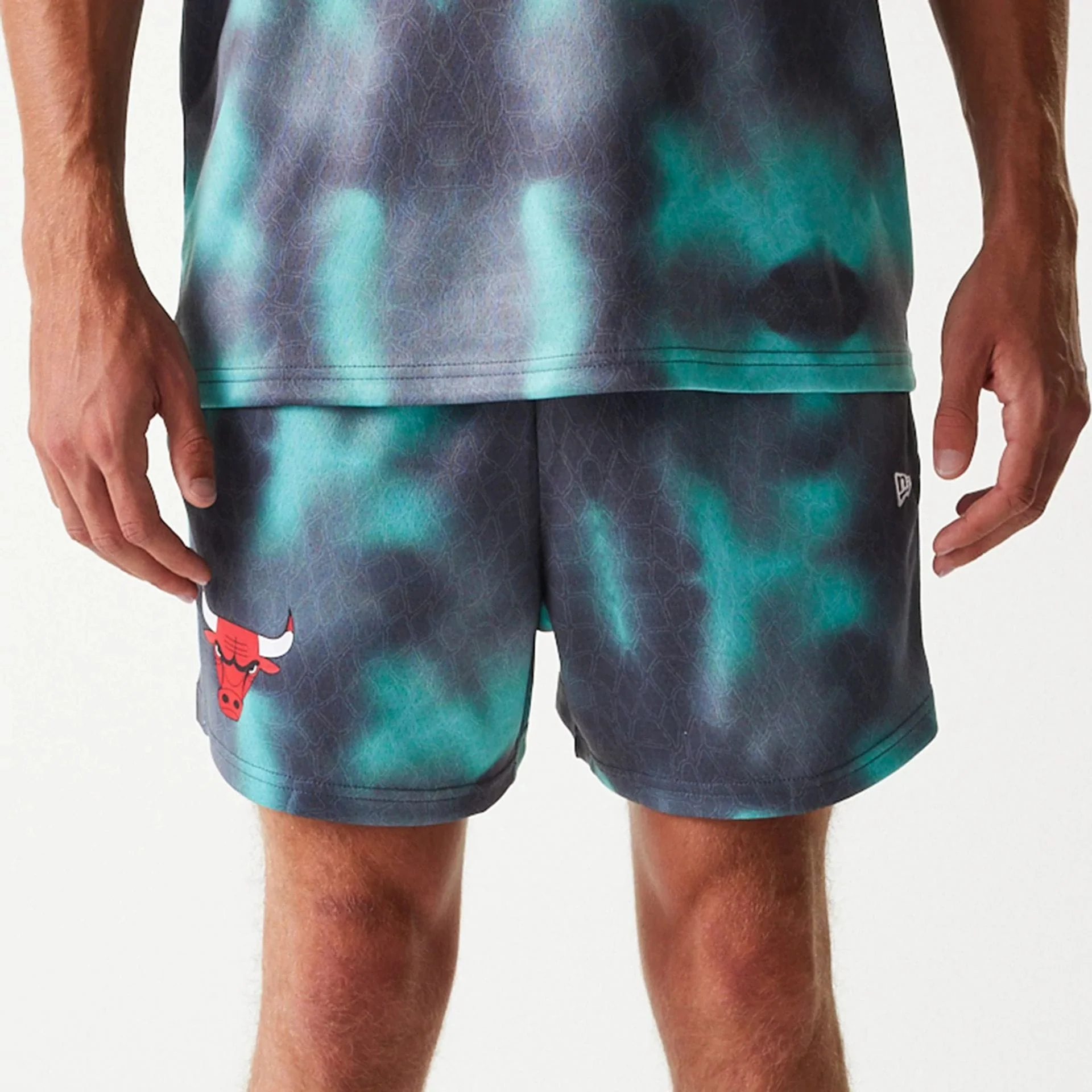 Chicago Bulls NBA All Over Print Green Shorts - Image 3