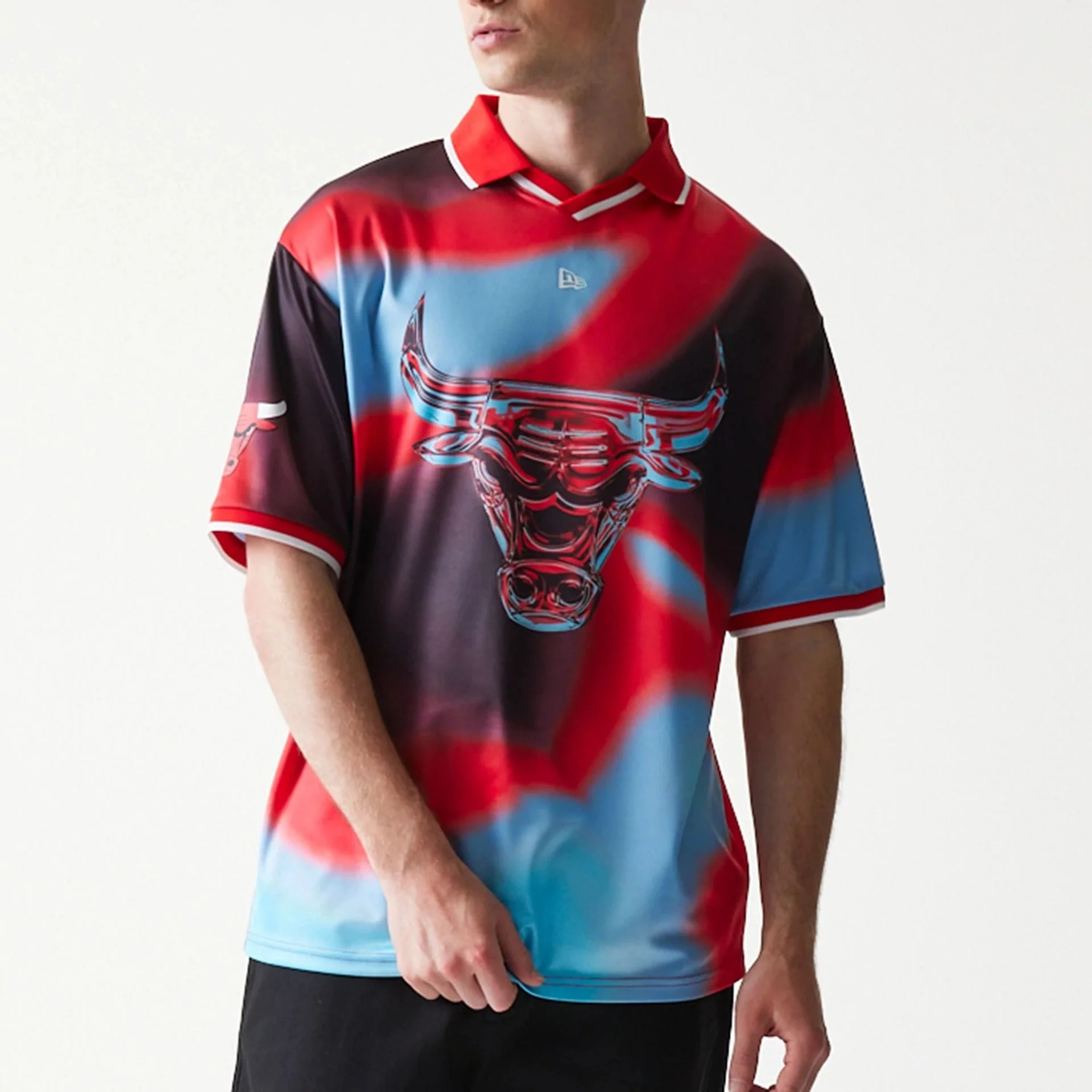 Chicago Bulls NBA All Over Print Red T-Shirt - Image 3
