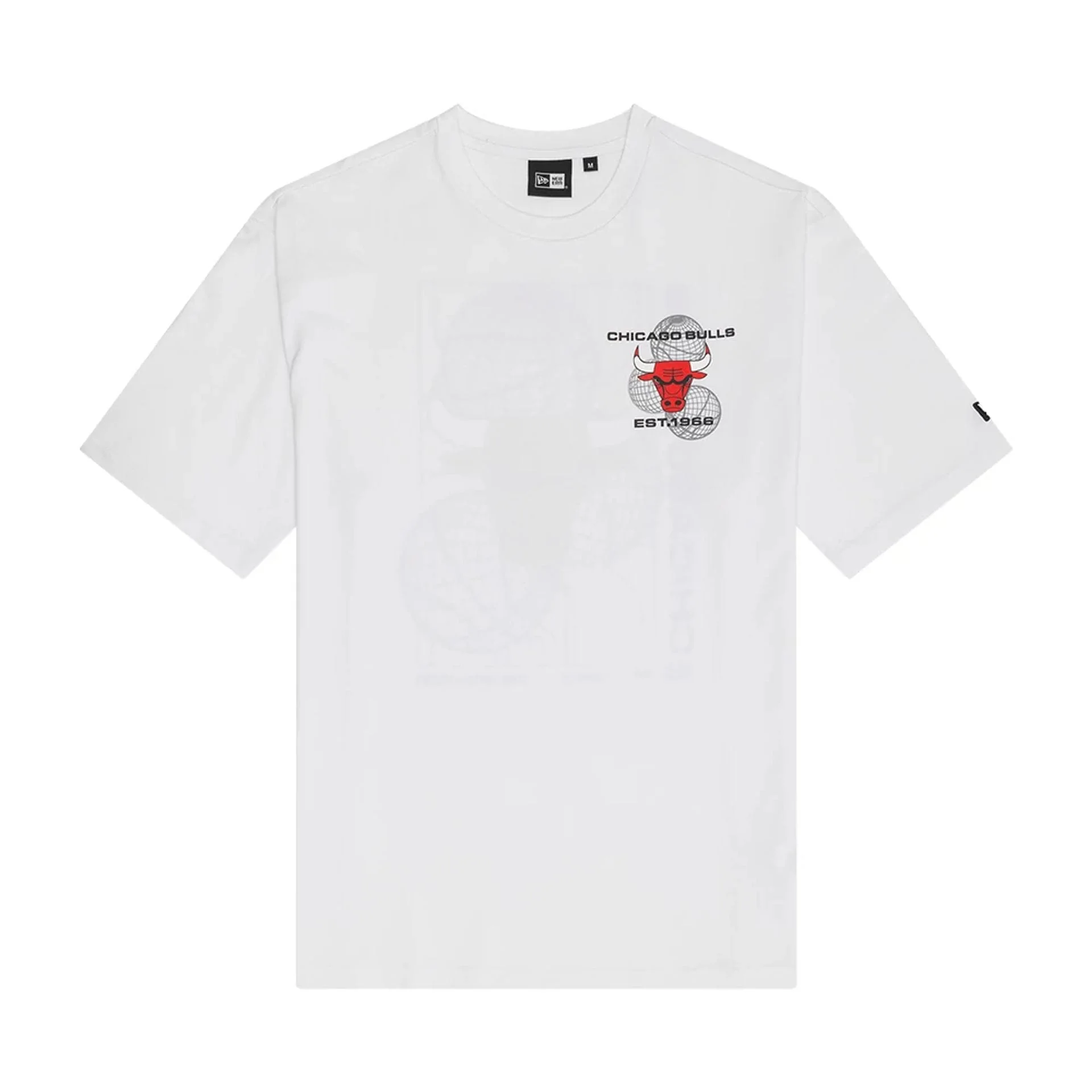Chicago Bulls NBA Basketball Graphic White Oversized T-Shirt - Image 2