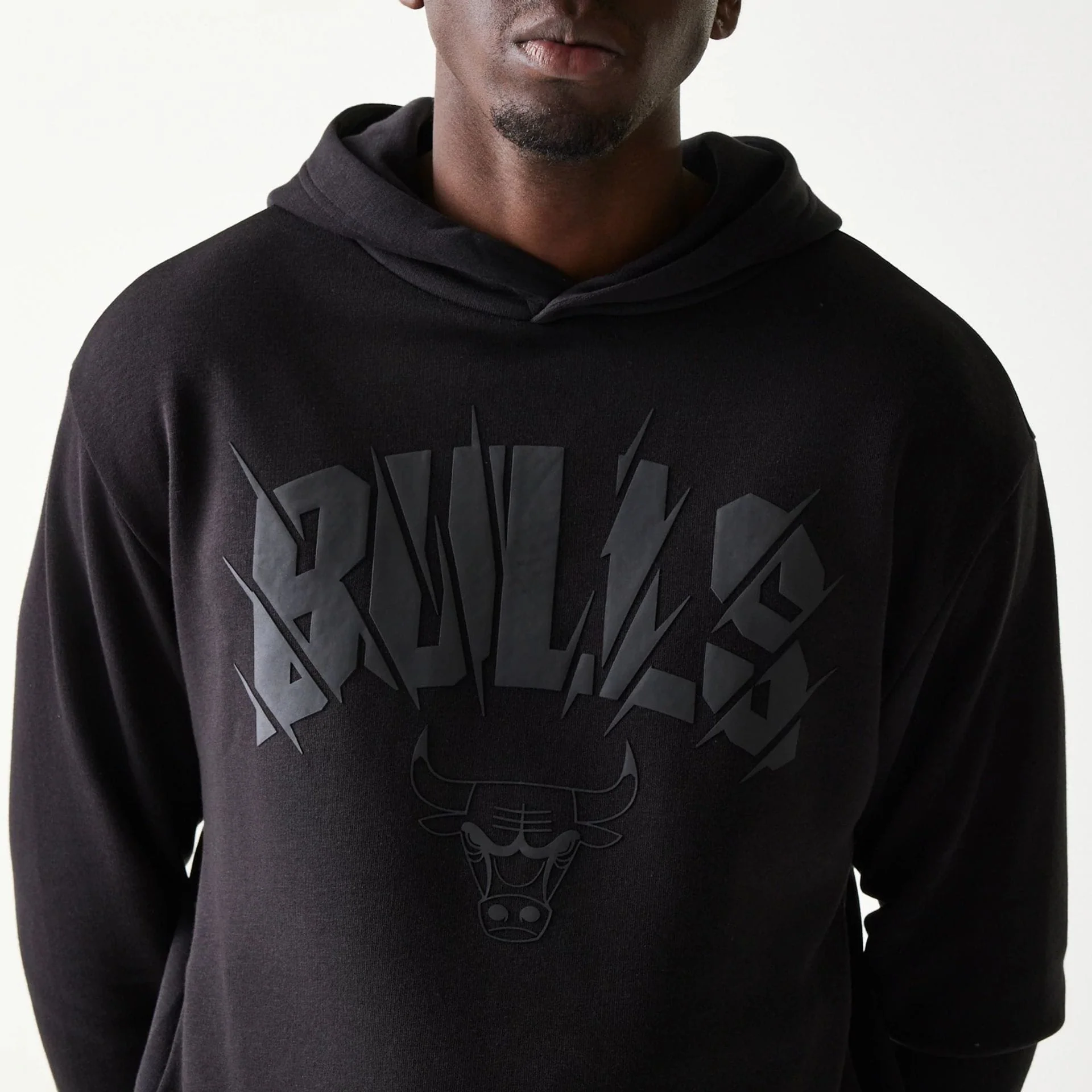 Chicago Bulls NBA Black Oversized Pullover Hoodie - Image 6