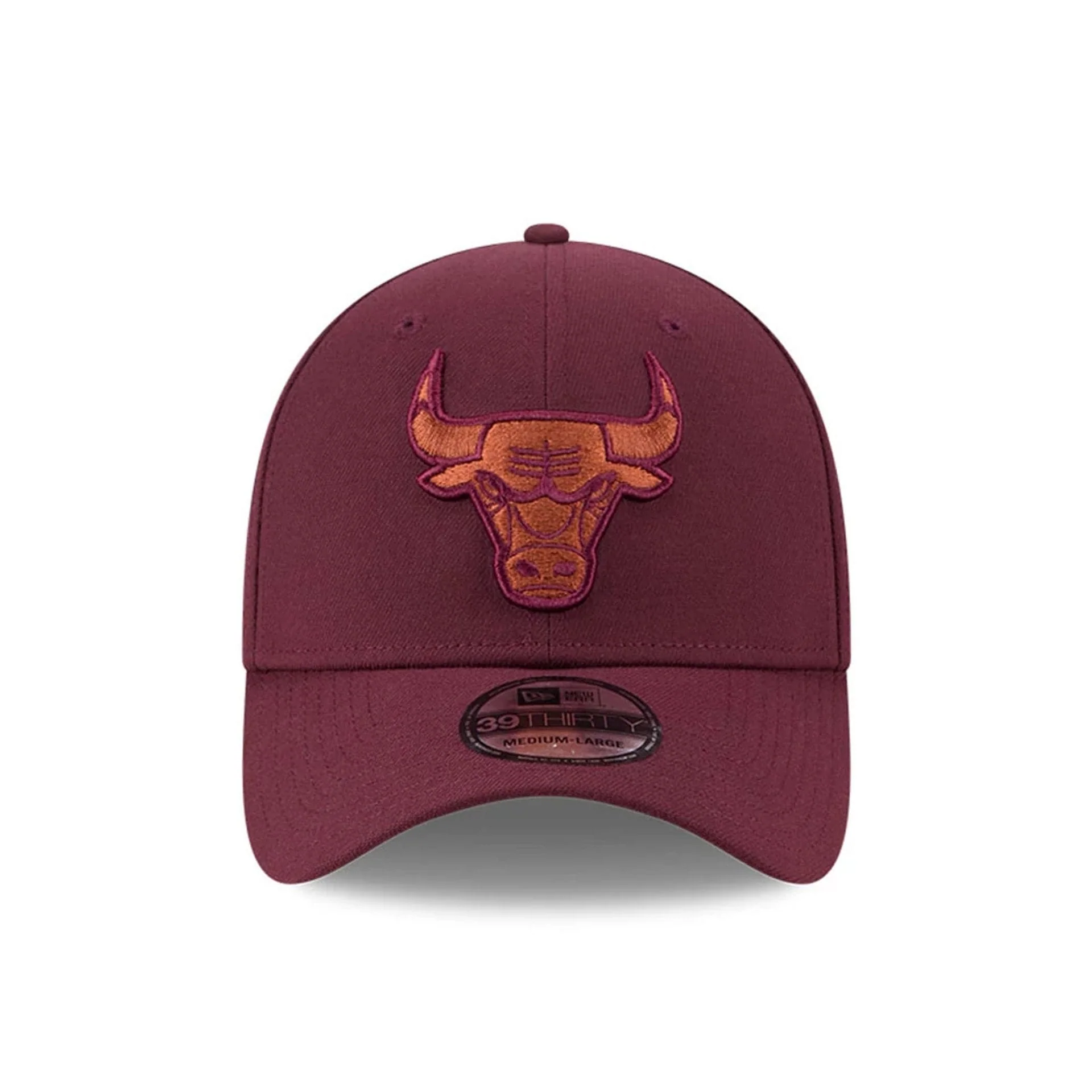 Chicago Bulls NBA Frosted Rust Dark Red 39THIRTY Stretch Fit Cap - Image 3