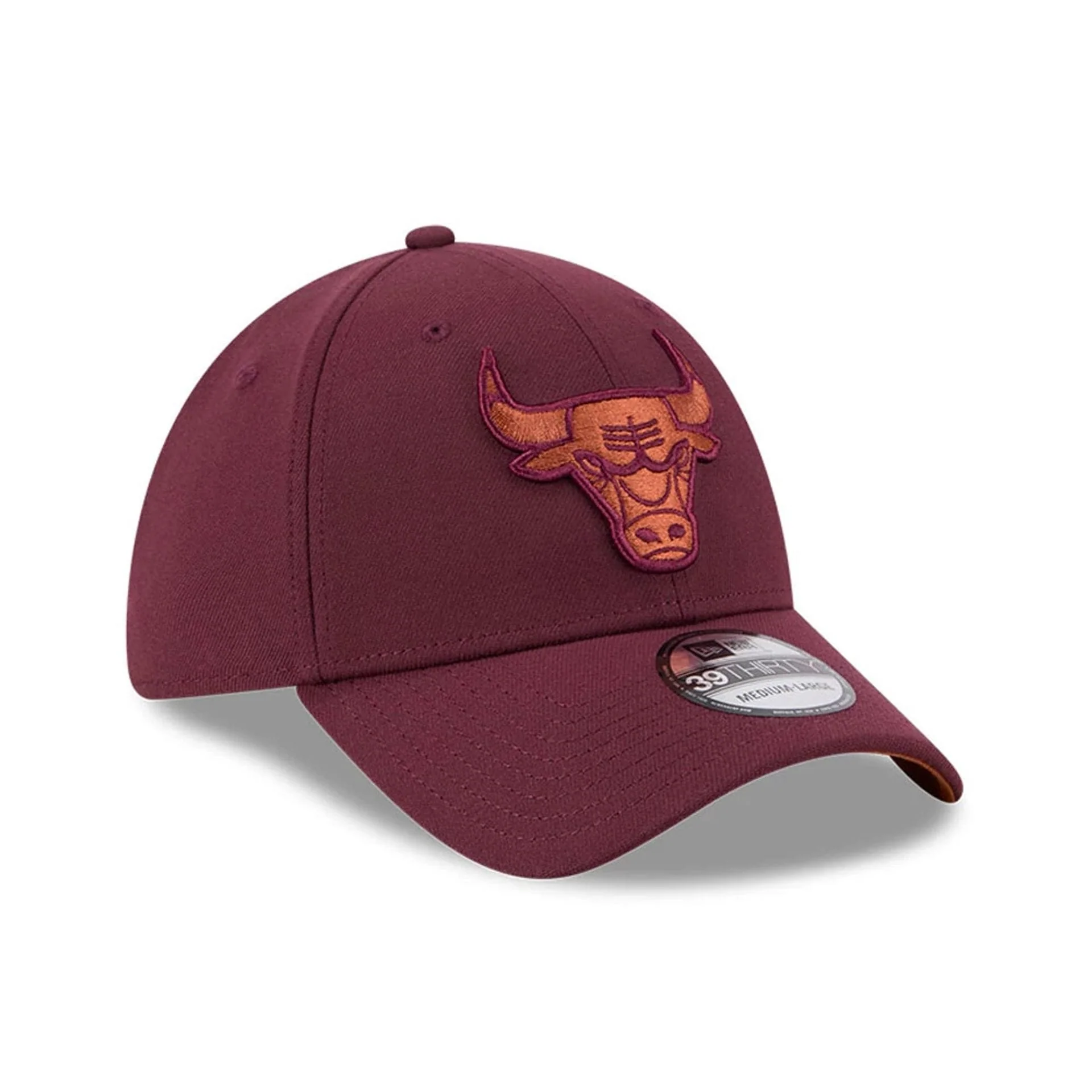 Chicago Bulls NBA Frosted Rust Dark Red 39THIRTY Stretch Fit Cap - Image 4