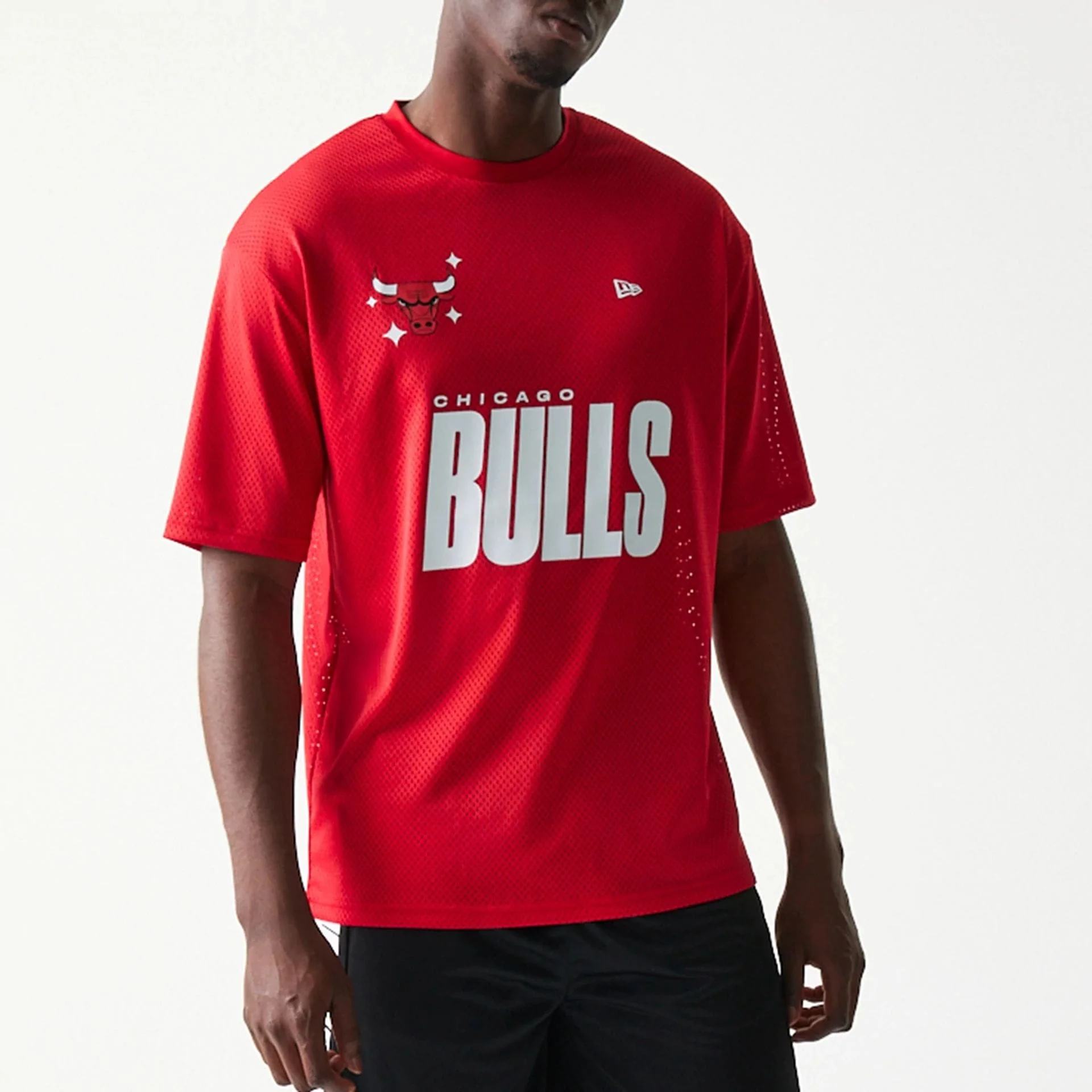 Chicago Bulls NBA Graphic Mesh Red T-Shirt - Image 3