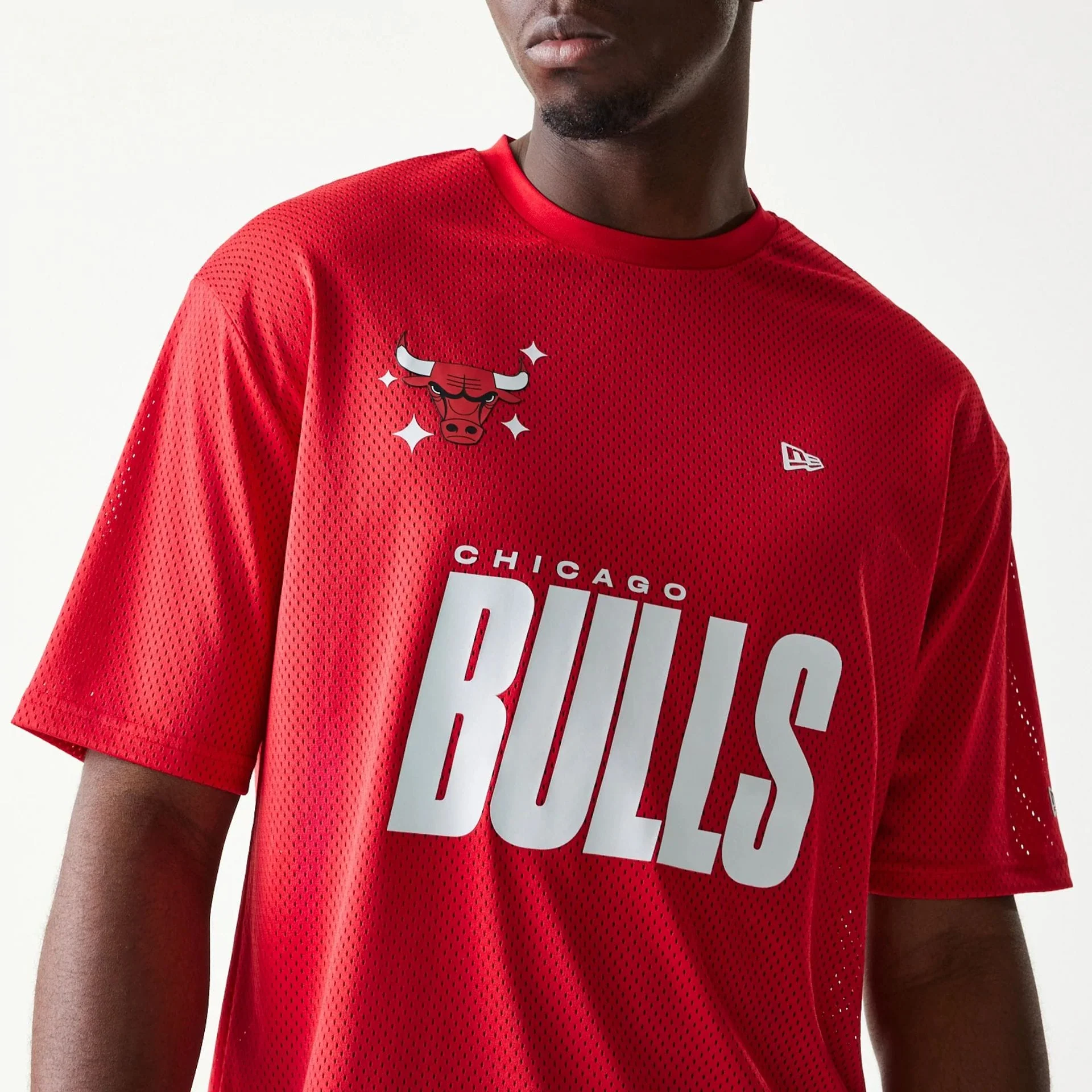Chicago Bulls NBA Graphic Mesh Red T-Shirt - Image 4