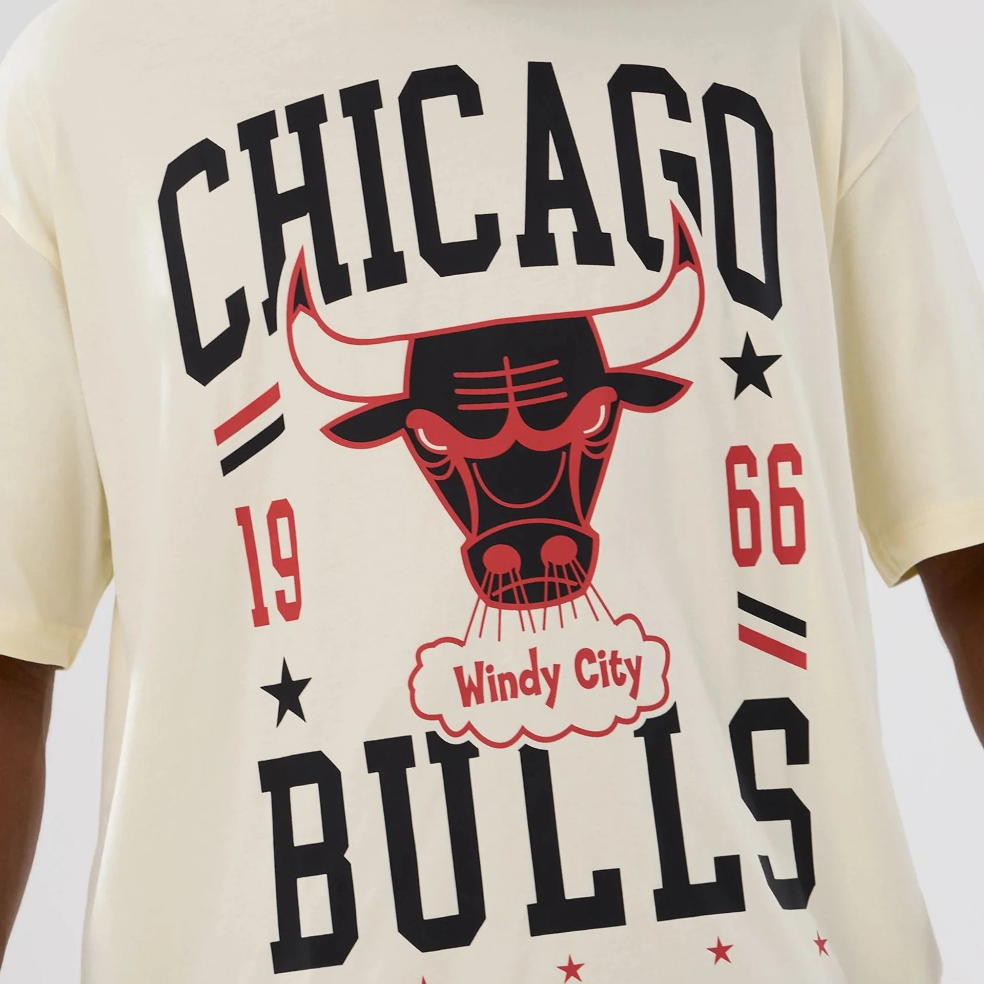 Chicago Bulls NBA Hardwood Classic Cream T-Shirt - Image 3