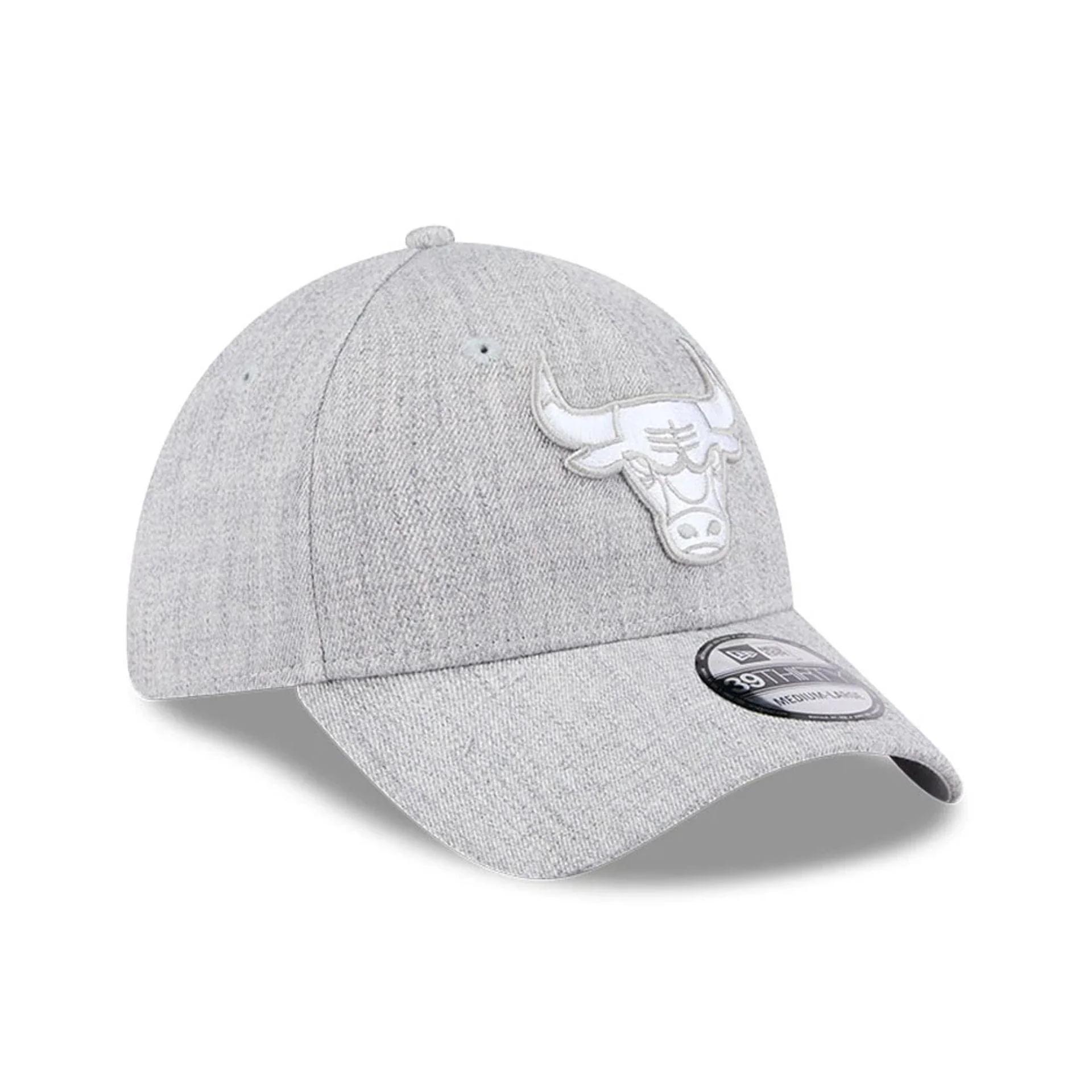Chicago Bulls NBA Heather Grey 39THIRTY Stretch Fit Cap - Image 3