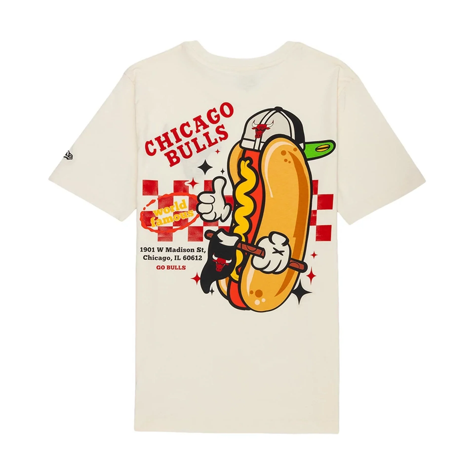 Chicago Bulls NBA Hotdog Cream T-Shirt - Image 2