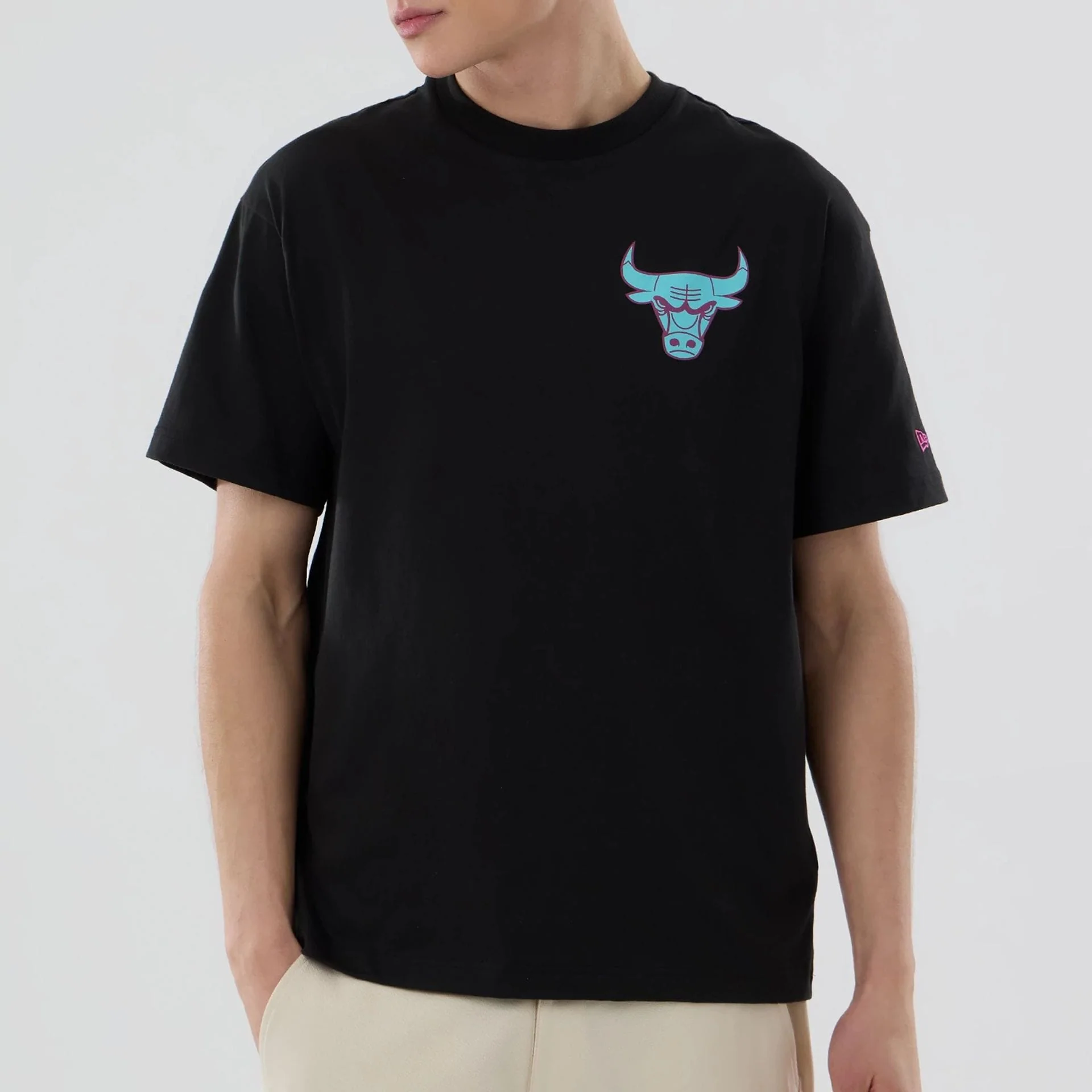 Chicago Bulls NBA Neon Light Black T-Shirt - Image 3